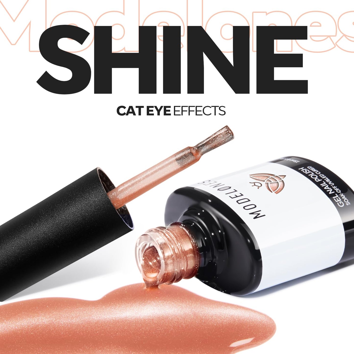 Nude Cat Eye Gel Nail Polish - Holographic Glitter & Shimmer | 15 ML Translucent Color