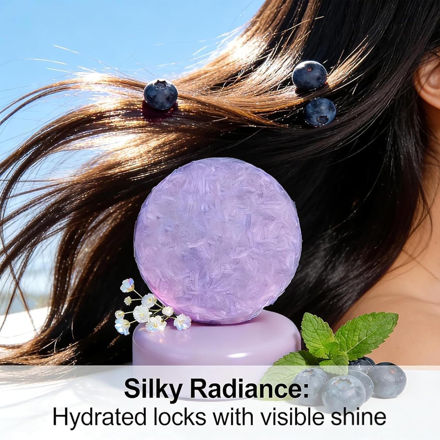 Blueberry Fields Shampoo & Conditioner Bundle, Antioxidant-Rich Hair Care Bundle for Thinning & Dry Hair Volumizing, Deeply Nourishing & Color-Safe - Eco-Friendly, Travel-Friendly & Zero Waste (1 Set)