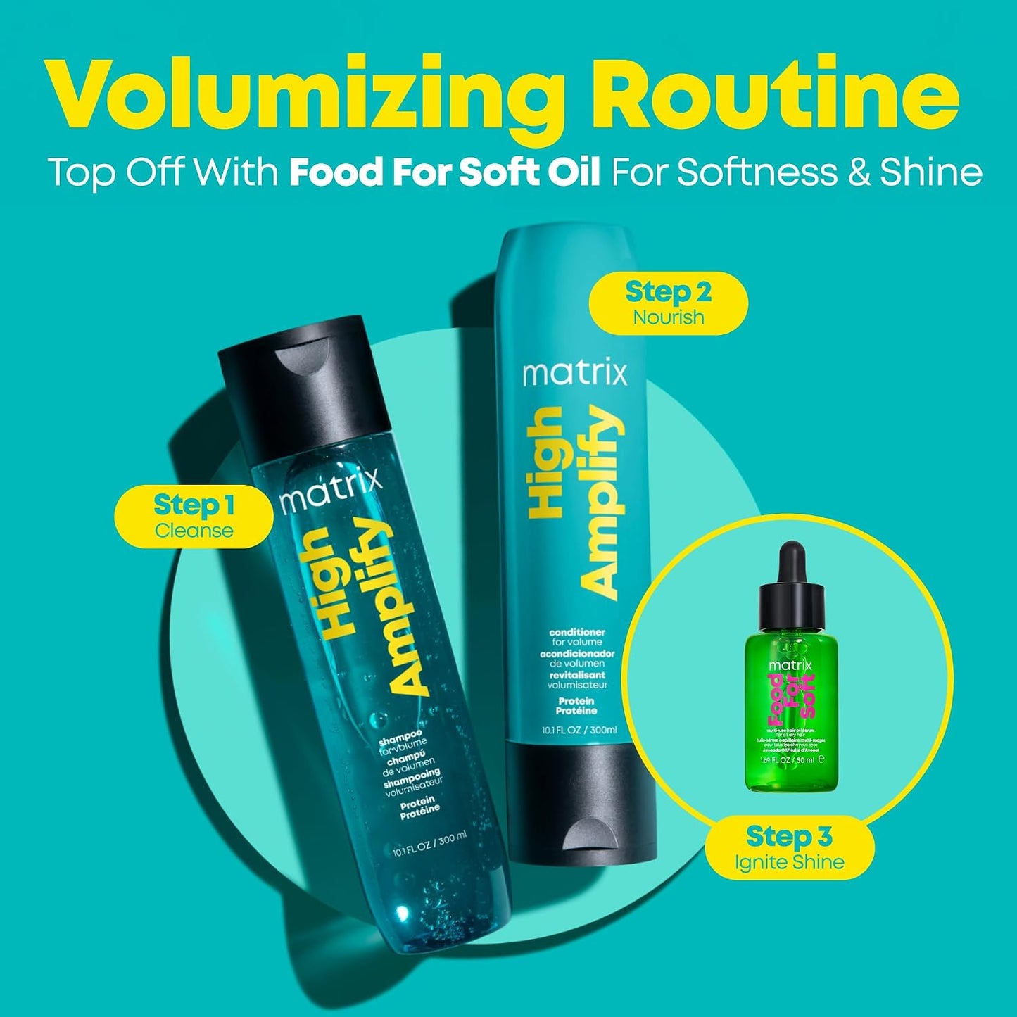 Matrix High Amplify Volumizing Shampoo - Instant Lift & Lasting Volume for Fine Hair | Silicone-Free Formula