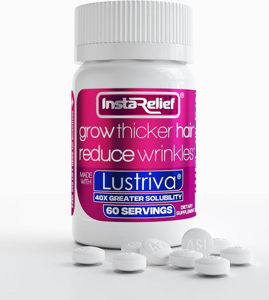 InstaRelief® Hair Growth Supplement - Grow Thicker, Healthier Hair in 3 Weeks | 60 Tablets with Biotin & Arginine
