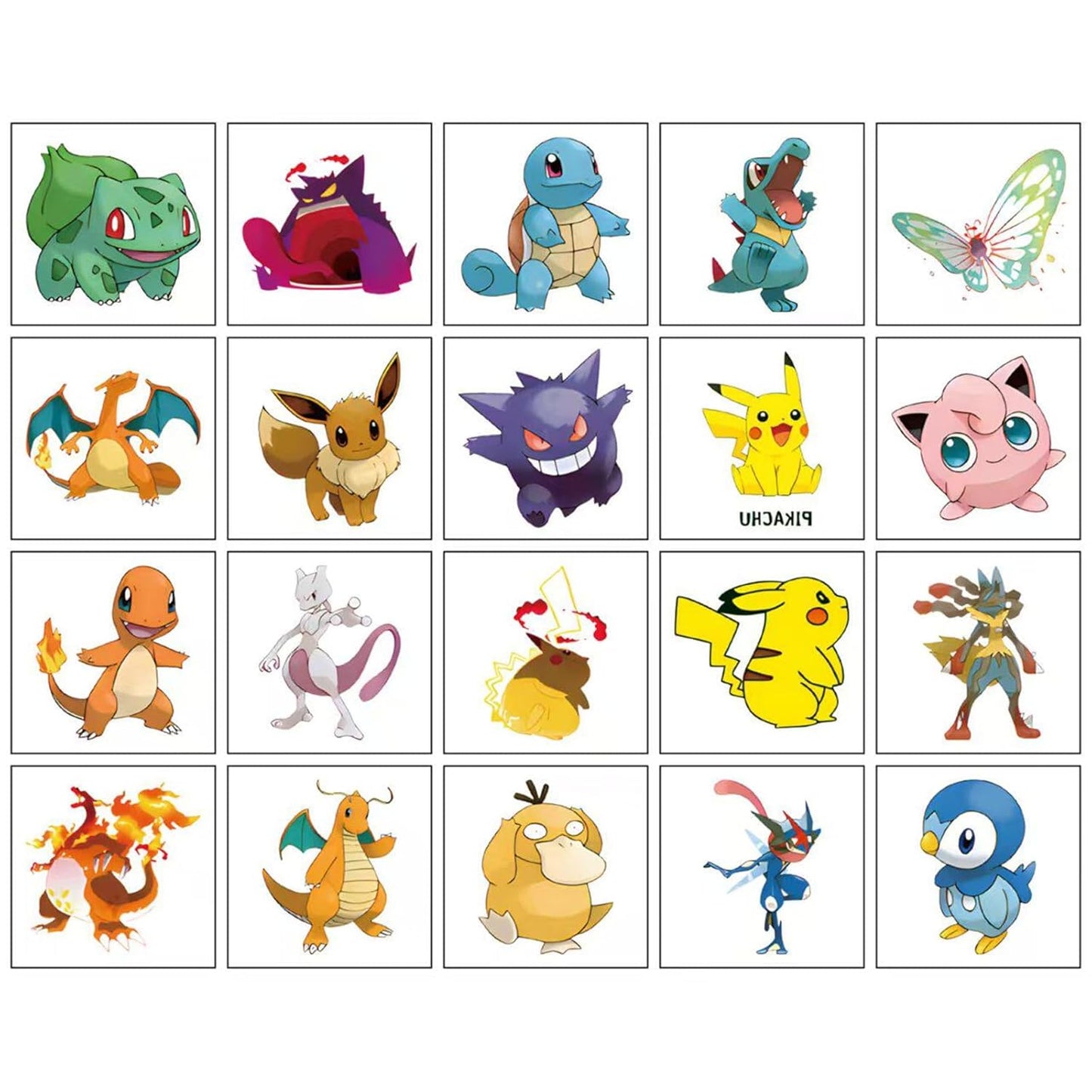 Cute Cartoon Temporary Tattoos - 20 Waterproof Stickers for Teens | Reusable Monster Party Favors