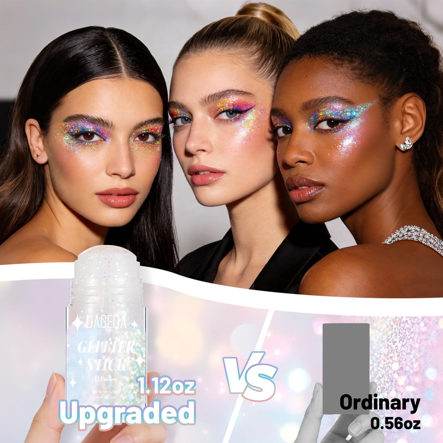 DAGEDA Galaxy Blue Body Glitter Stick,Sparkly Hair Face Glitter Makeup