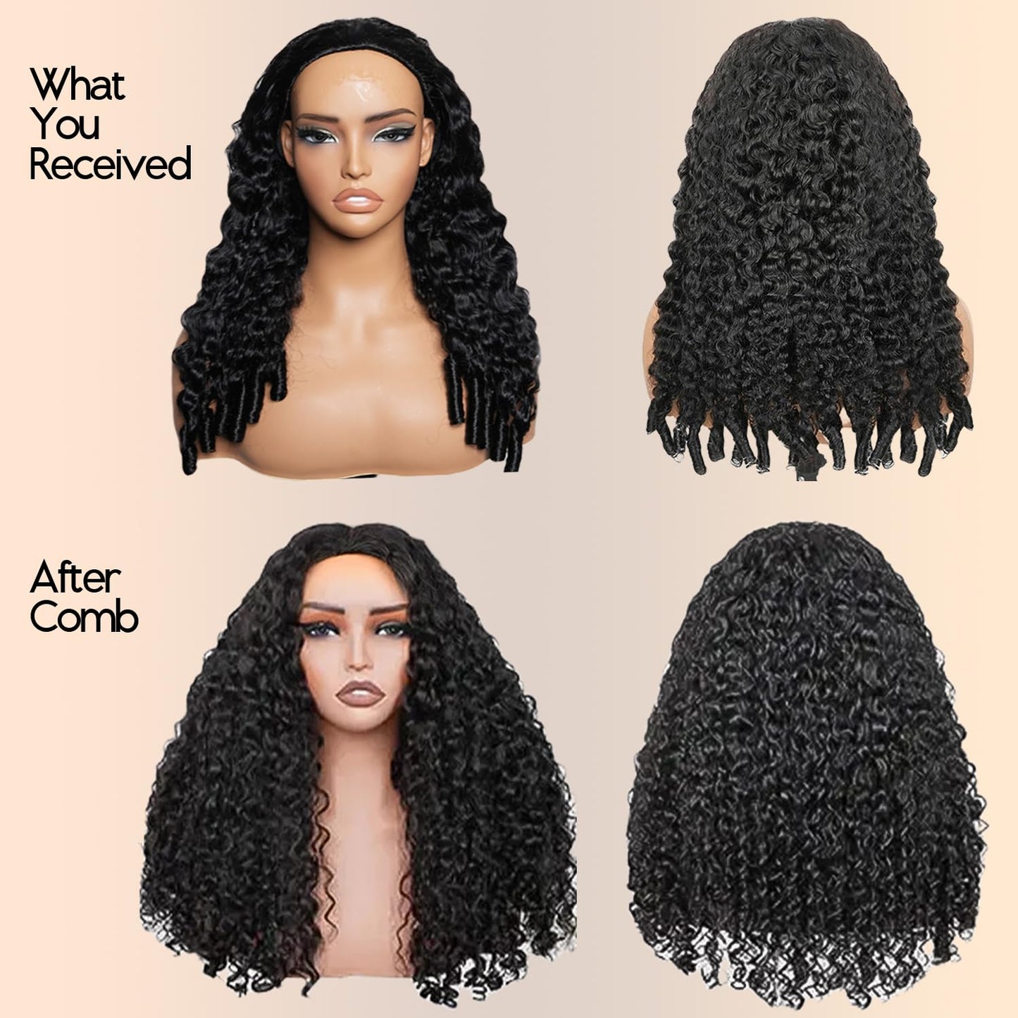 Burmese Curly Half Wig - 250% Density 100% Human Hair | Glueless 16 Inch for Black Women