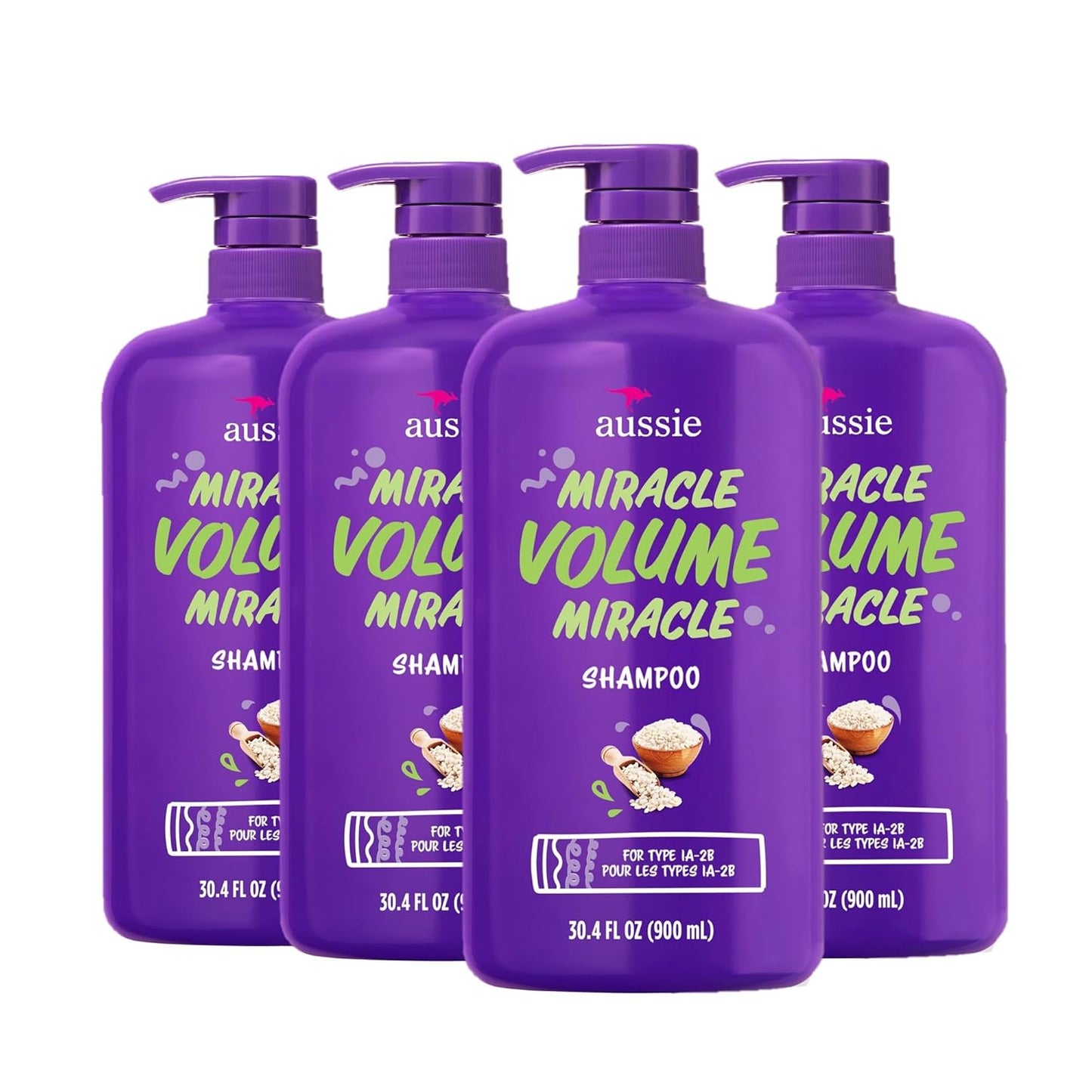 Aussie Miracle Volume Shampoo - Paraben-Free Volumizing Formula | 30.4 oz, 4-Pack