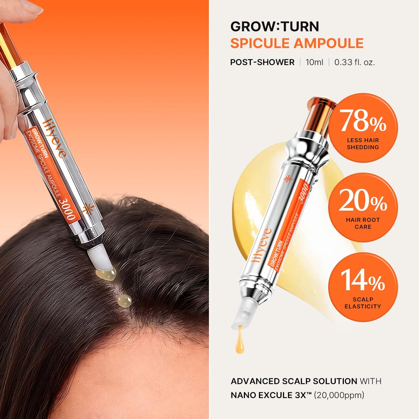 Lilyeve GROWTURN Hair Growth Set - Intensive Scalp Treatment with Spicule 0.33oz & Hair Ampoule 3.38oz