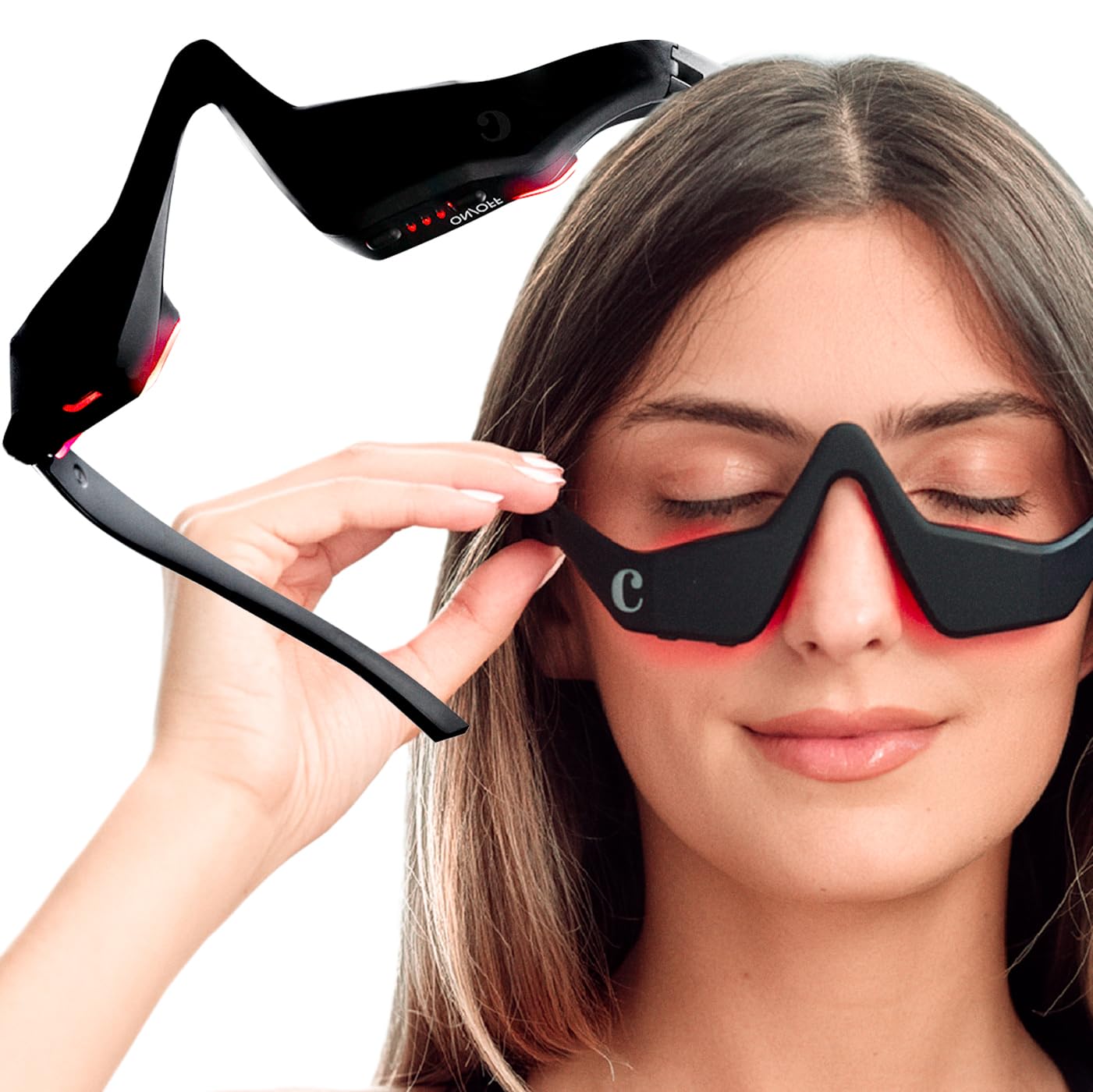 Capillus Eyelift Red Light Therapy Glasses - 685nm Treatment for Under Eye Bags, Wrinkles & Dark Circles