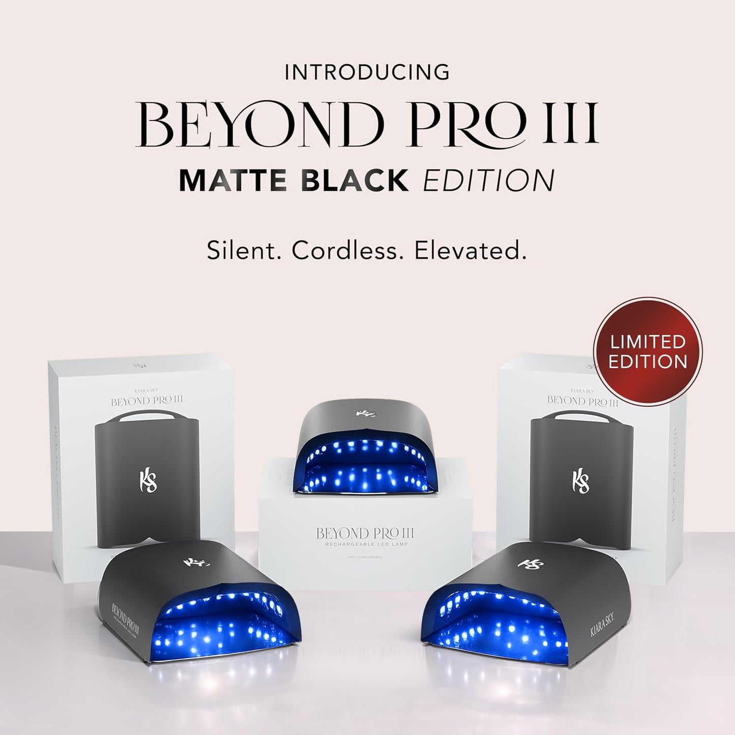 KIARA SKY Beyond Pro V3 UV LED Nail Lamp - Cordless Rechargeable Gel Light with Smart Sensor & Low Heat Mode | Full-Hand Coverage