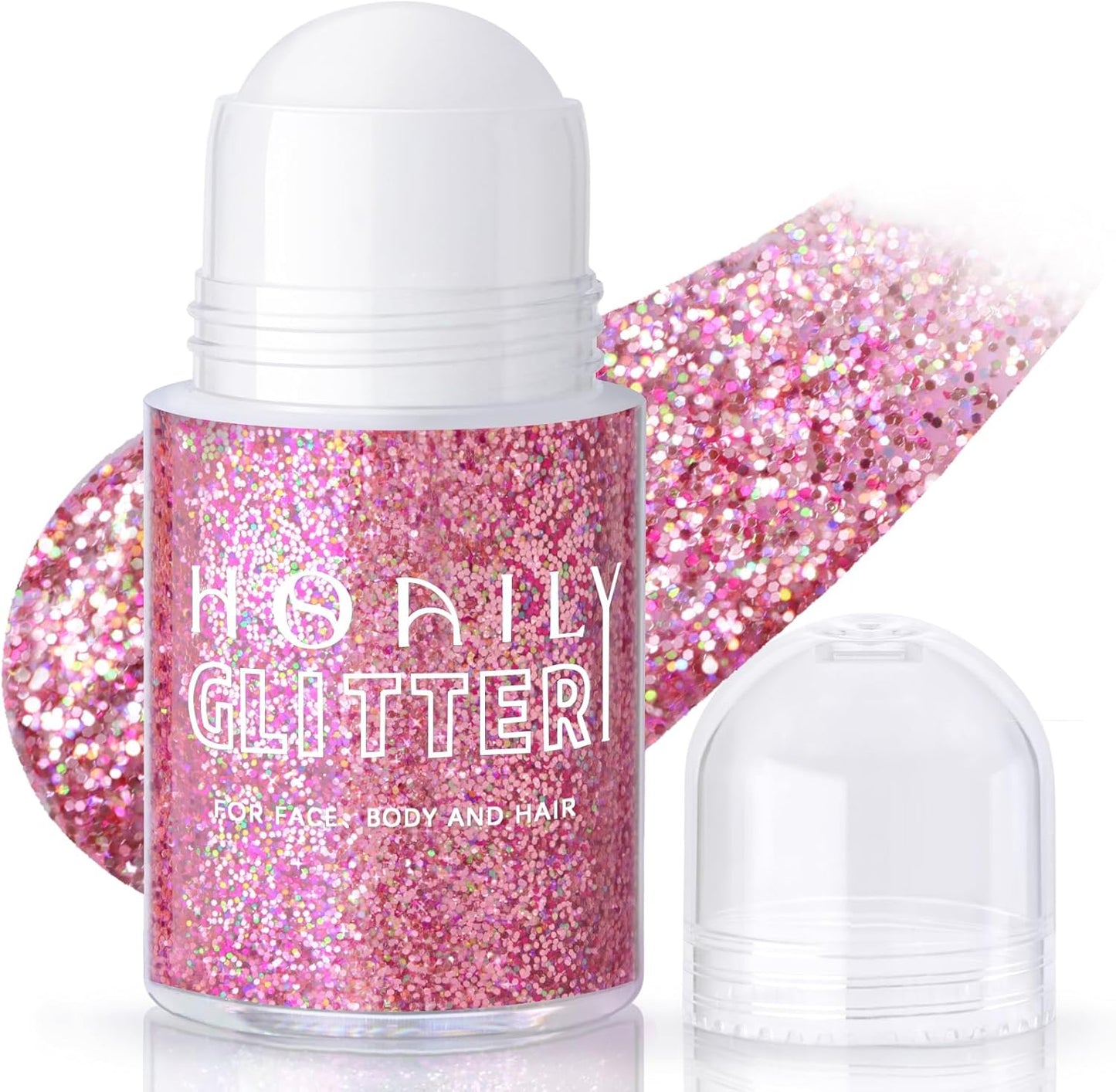 HOSAILY Holographic Body Glitter Gel - Color Changing Chameleon Effect | Sparkling Pink, Chunky Mermaid Sequins for Festivals