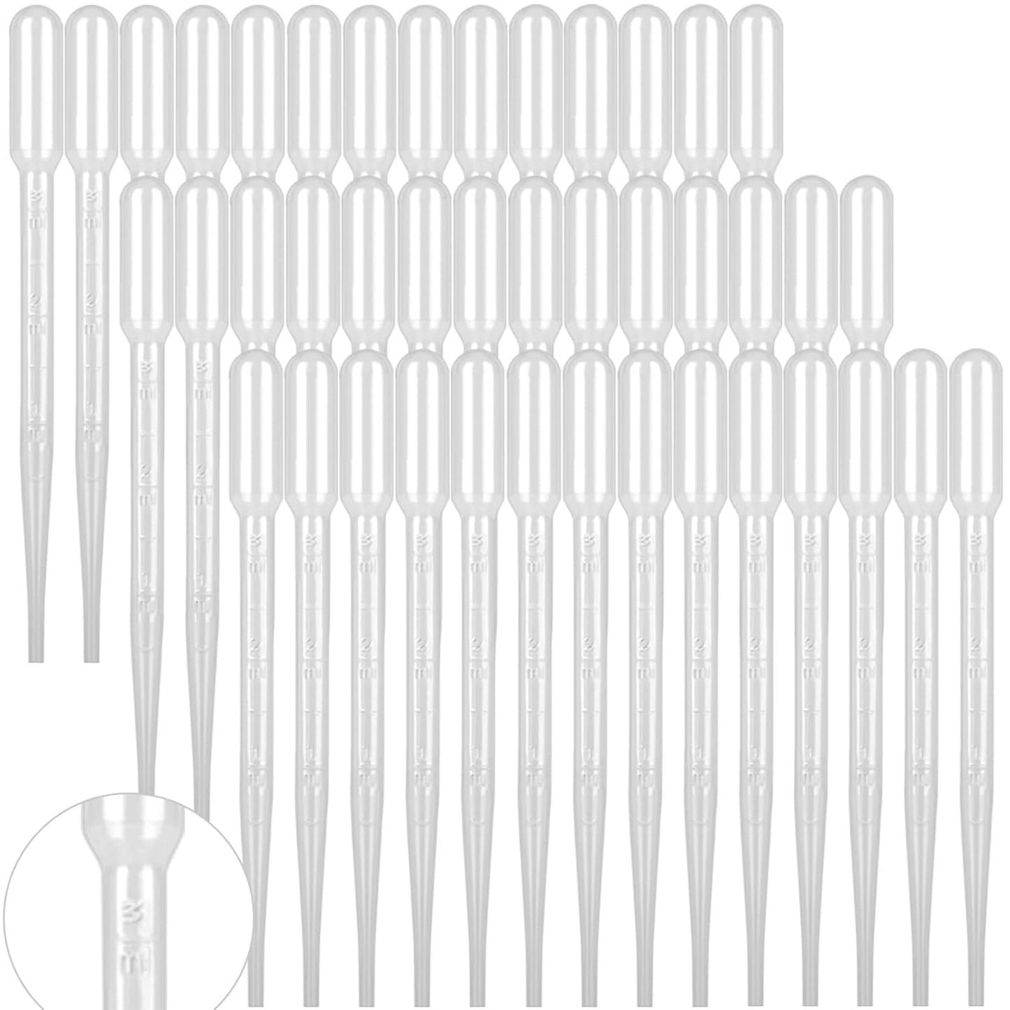 Moveland 3ML Disposable Eye Dropper Pipettes - Premium Graduated Essential Oil Transfer Tool | 10 Pack for Makeup, Science, DIY