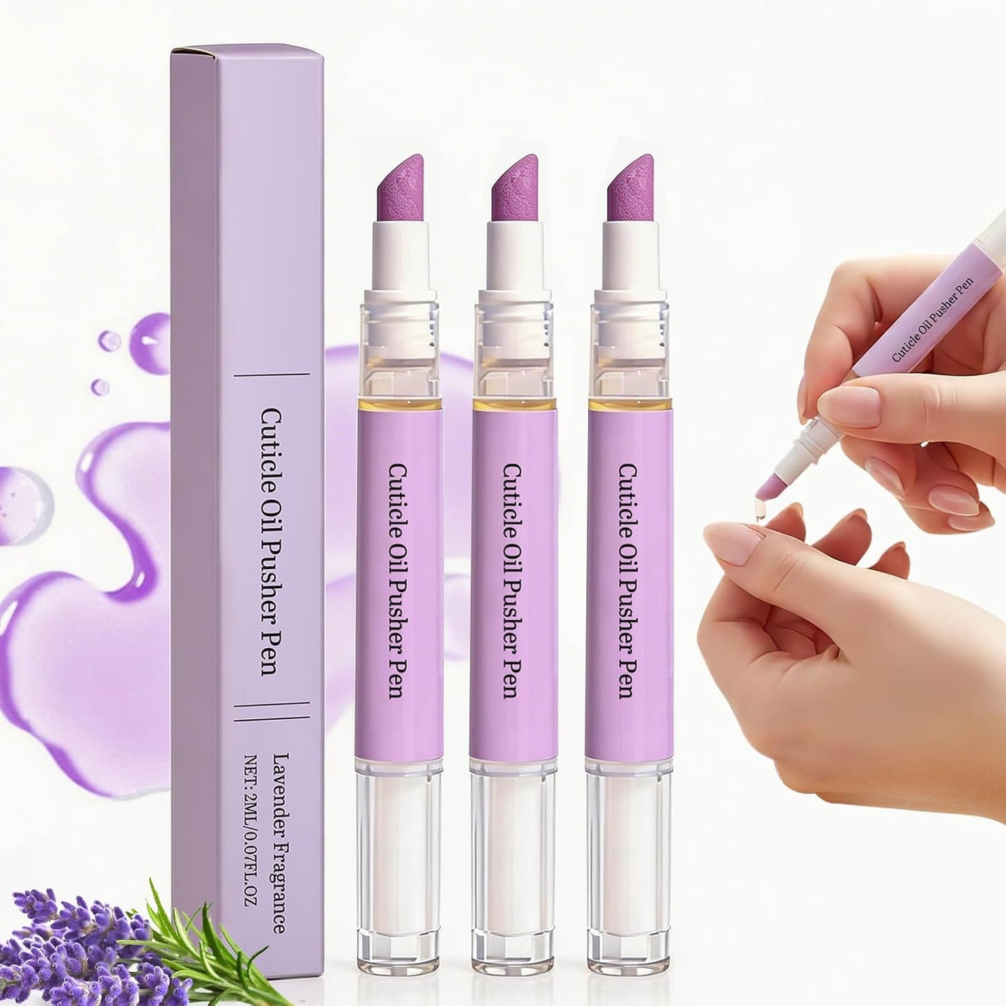 Cuticle Oil Pusher Pen - 2-in-1 Nail Cuticle Applicator for Dry & Damaged Nails | Portable Moisturizer (1PC)