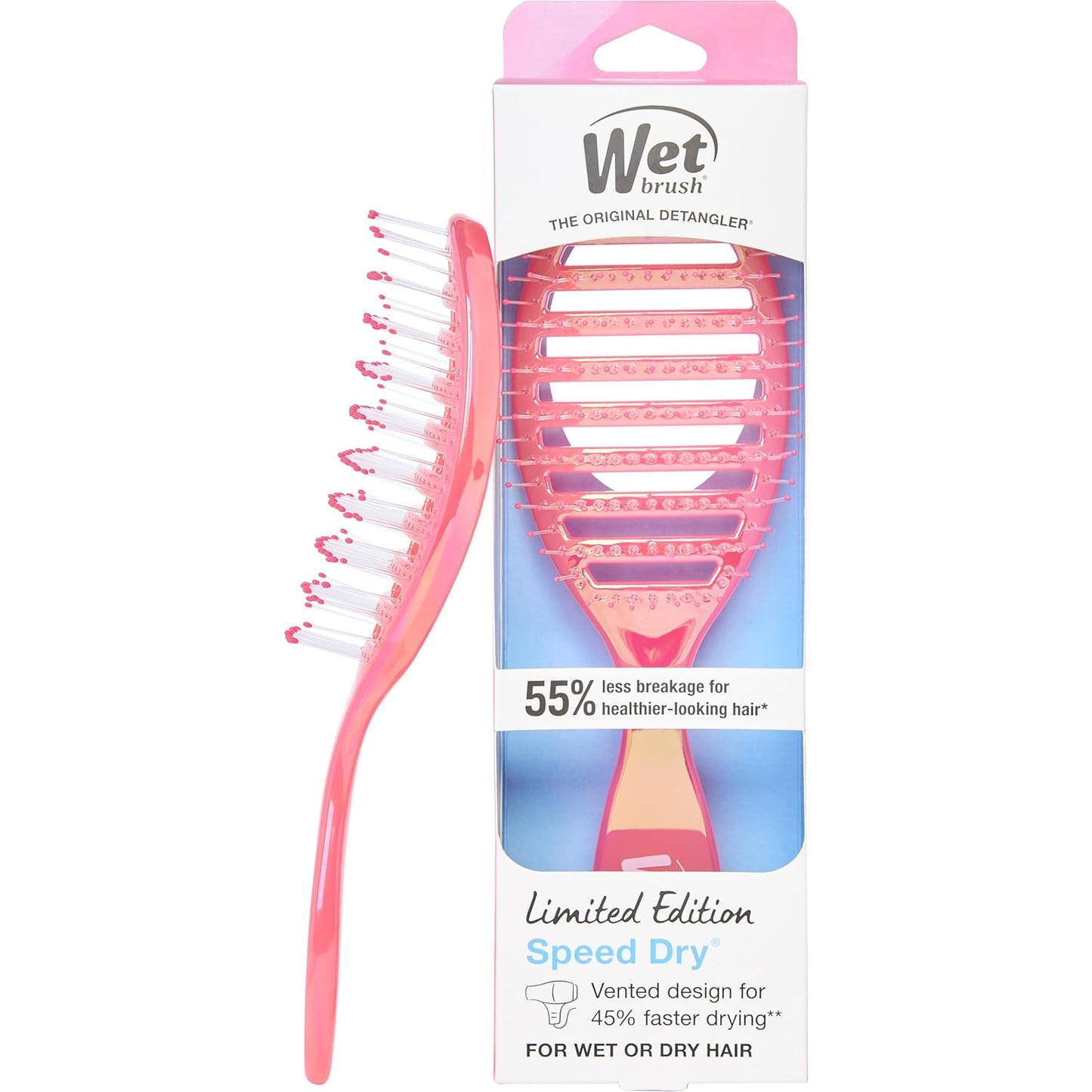 Speed Dry Hair Brush - Vented Design with Soft HeatFlex Bristles | Ergonomic Aqua Brush for Tangle-Free Blow Drying