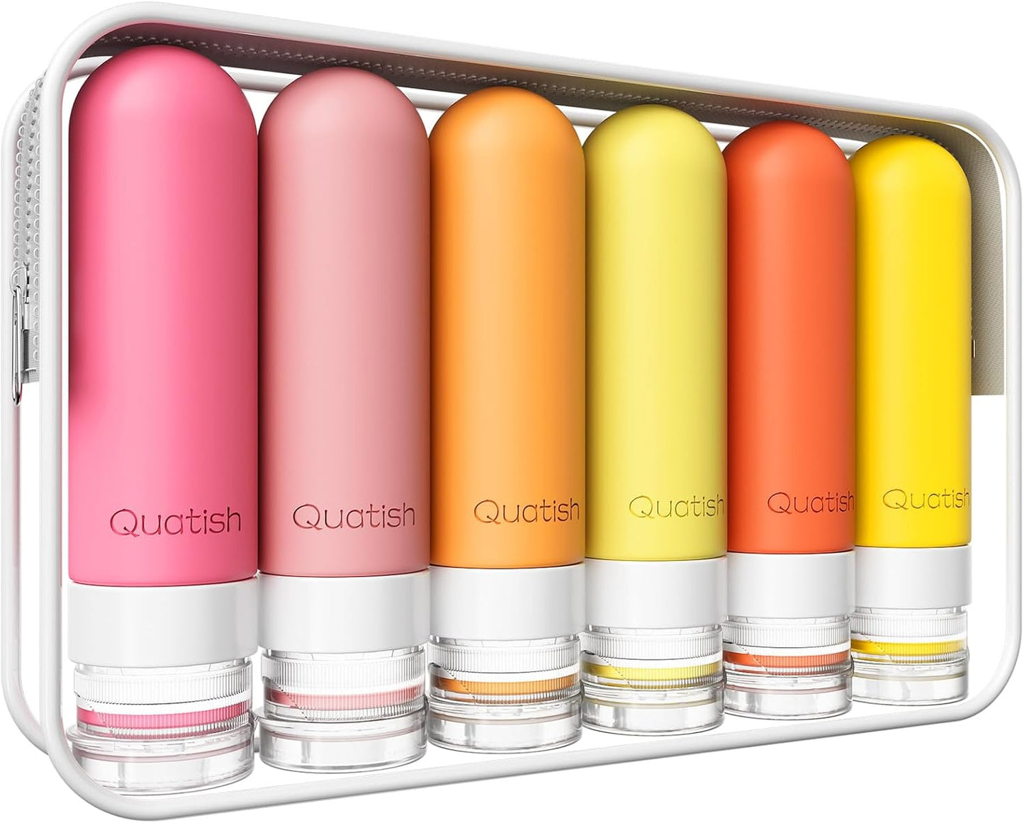 Travel Bottles for Toiletries - Leakproof 3 oz TSA Approved Silicone Containers | 6 Pack, BPA Free, Ideal for Camping