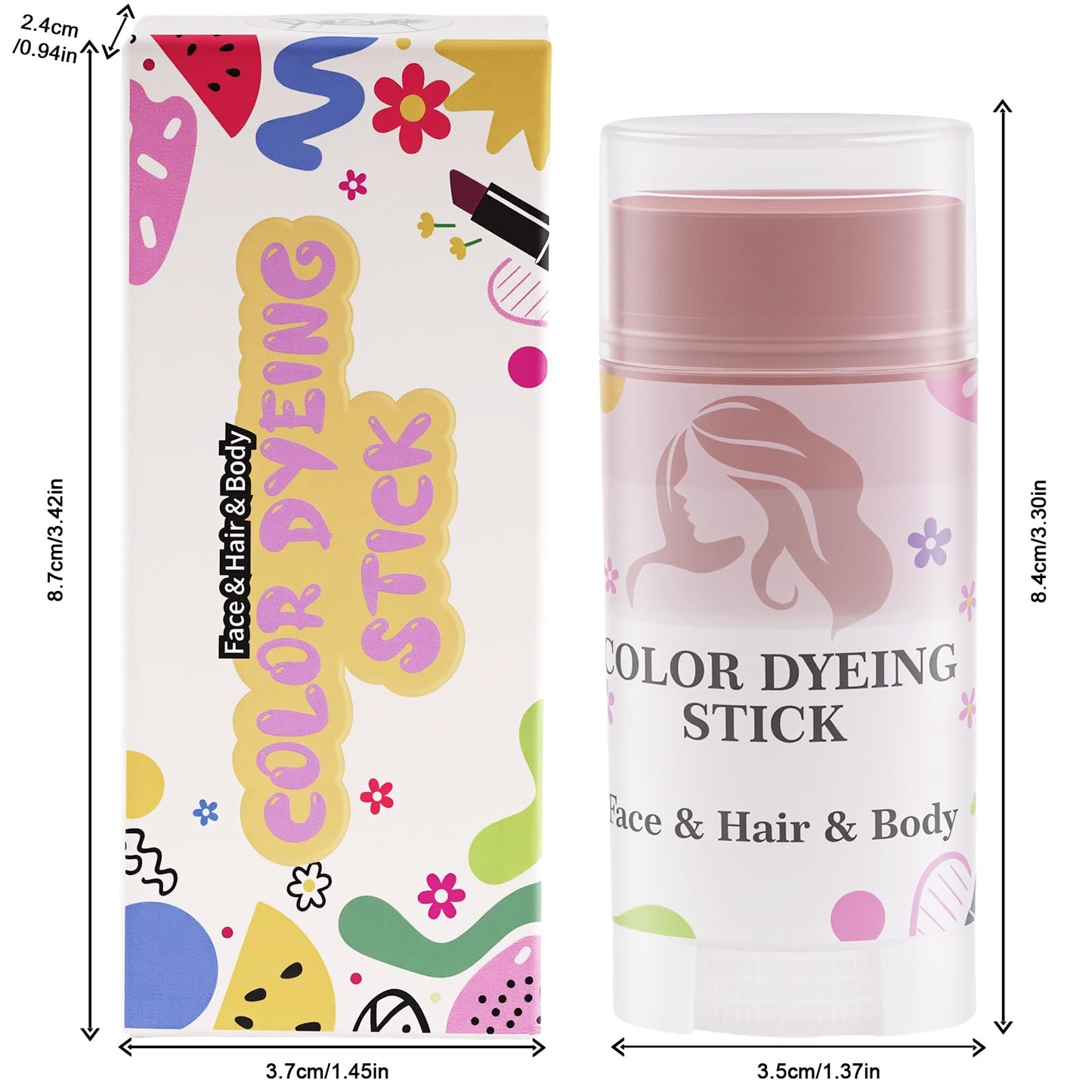HULYHDP White Temporary Hair Color Sticks, Washable Non-Sticky Waterproof Hair Dye Chalk, Multi-Purpose Face & Body Paint for 4th of July, Cosplay, Festival, Rave & Daily Party Makeup