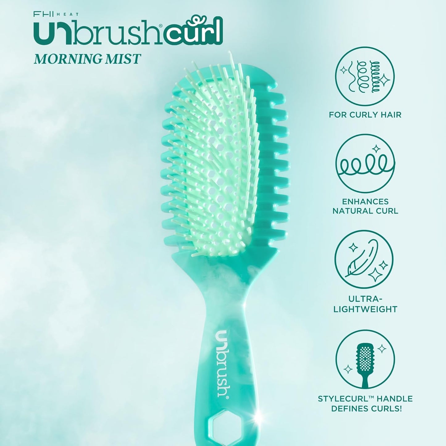 FHI Heat Curl Enhancing Brush - Pain-Free Styling Tool for Curly Hair | Ideal for Wet Hair Use