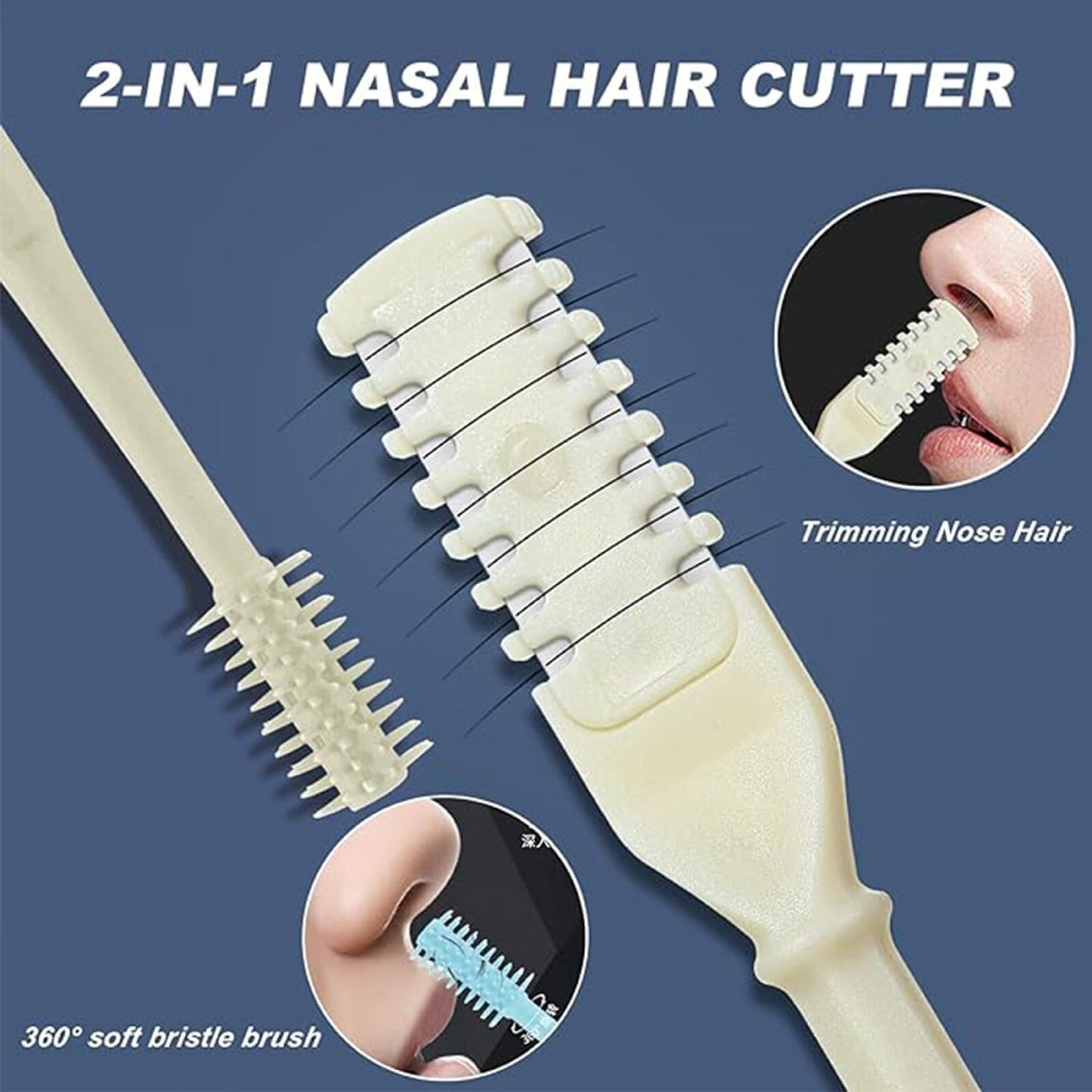 Calefow 12Pcs Nose Hair Trimmer，2-in-1 Nasal Hair Cutter，Upgraded Manual 360° Rotating Nostril Hair Removal Tool Double Sided Nose Hair Blade for Women Men Personal Cleaning