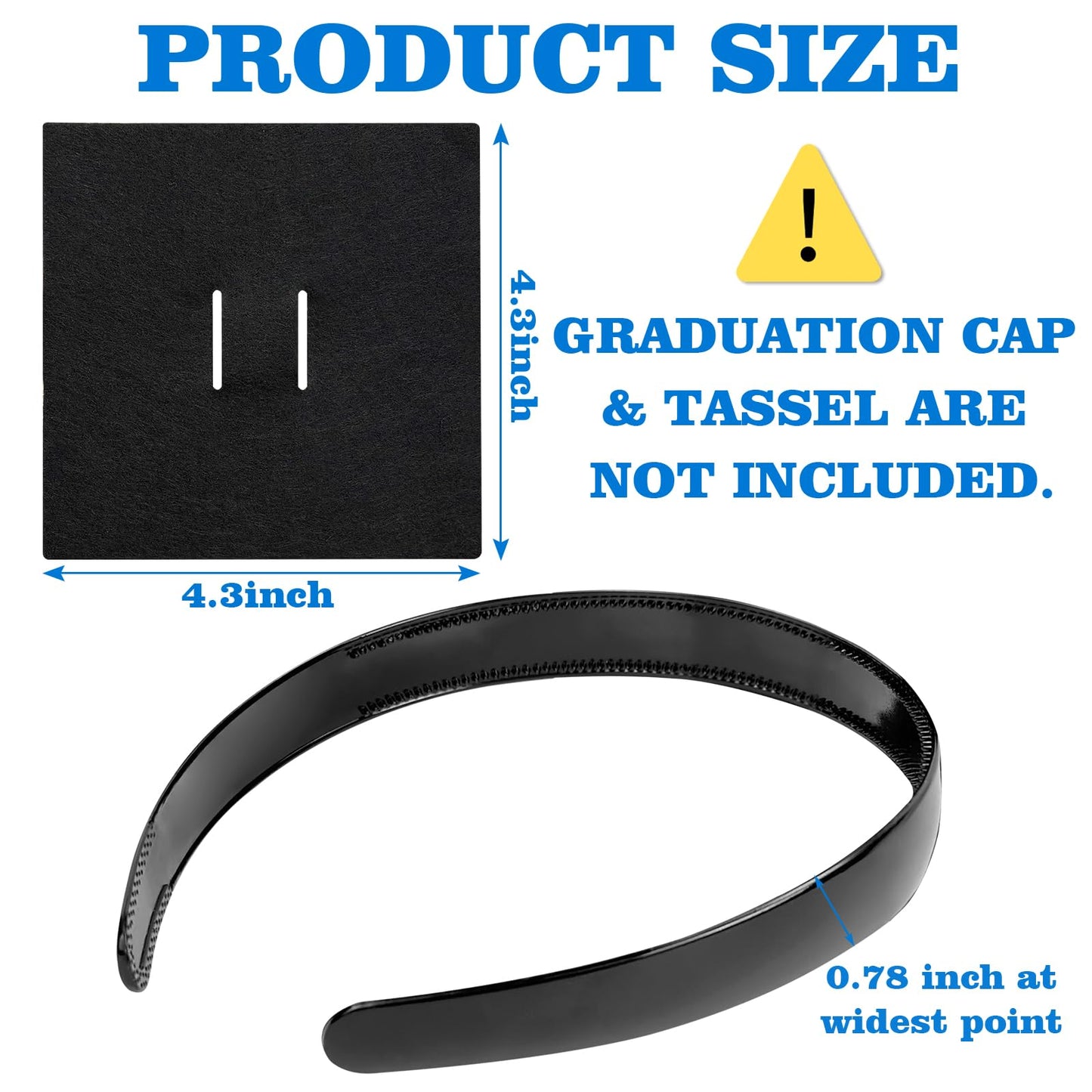 Graduation Cap Headband Insert Grad Hat Headband Holder for Secure Fit Keep Hairstyle Intact - Graduation Cap Decorations & Accessories for Women, Graduates, Class of 2026 (Grad Cap Not Included)