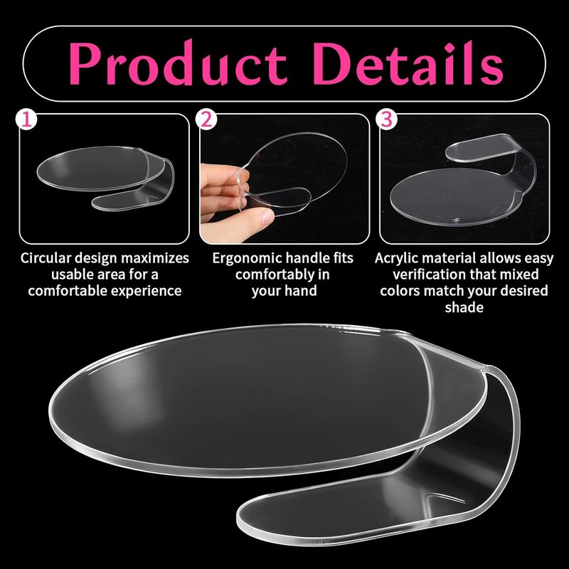 Makeup Mixing Palette Set - Acrylic Clear Tray for Foundation & Eyeshadow | 2 PCS for Beauty Salon