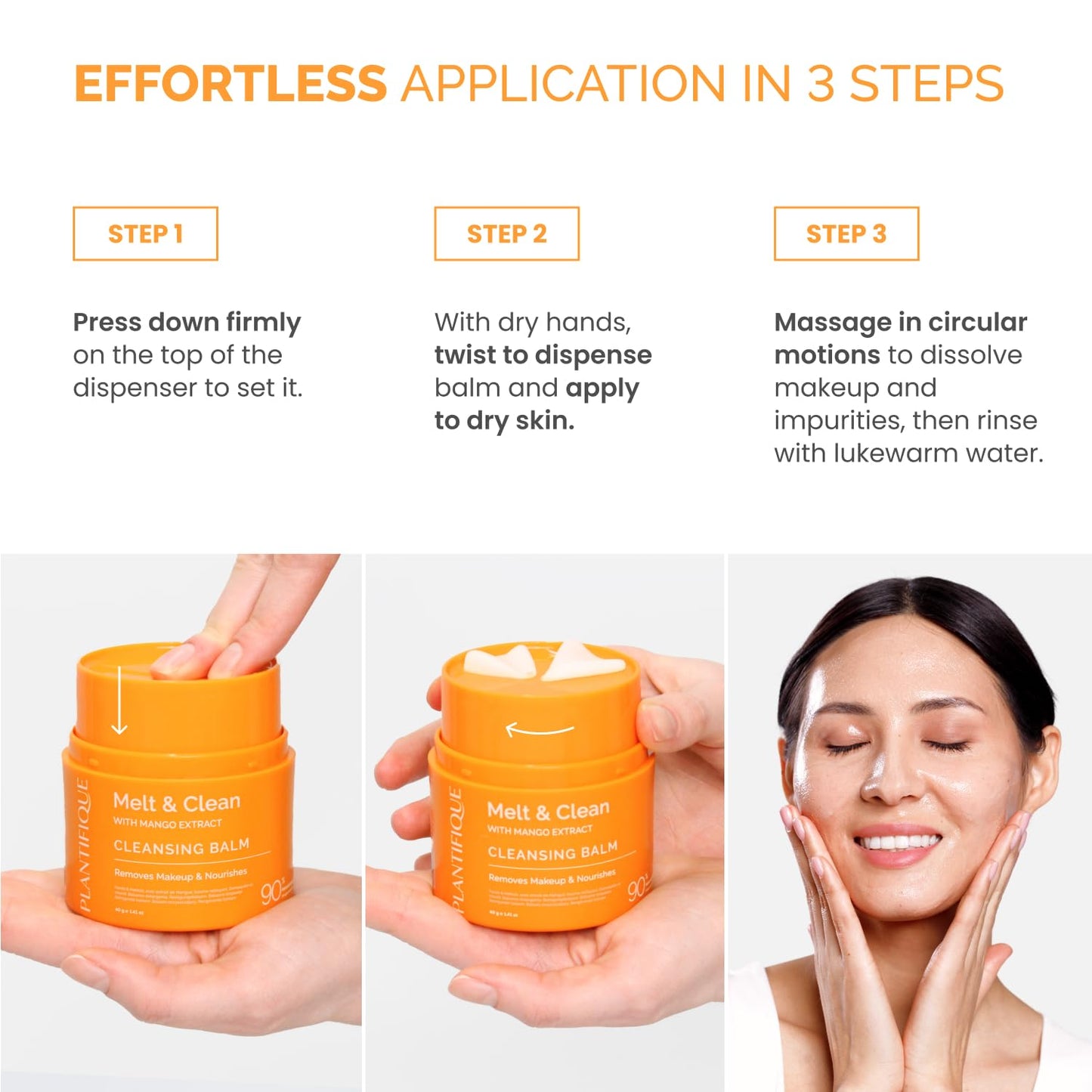 PLANTIFIQUE Korean Cleansing Balm – Hydrating Makeup Remover with Hyaluronic Acid & Ceramides – Oil Based Face Cleanser - Removes Waterproof Makeup & Sunscreen, Balsamo Desmaquillante 1.41 oz / 40g