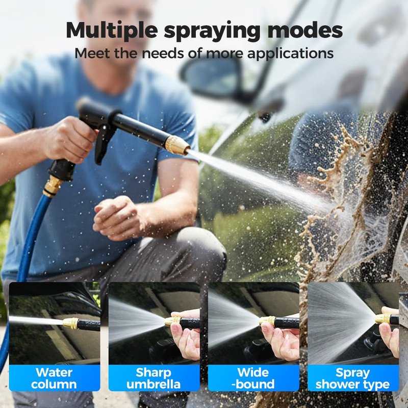Jet Nozzle Power Washer for Garden Hose, 2026 New Pressure Washer Wand with 3 Adjustable Jet Nozzle, Pressure Washer Nozzle for Car Washing Patio Garden Outdoor Cleaning (1Set)