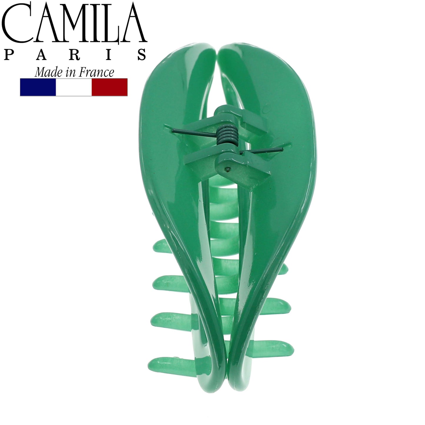 Camila Paris CP2581 French Hair Clip for Women, Green, Girls Hair Claw Clip Jaw Fashion Durable and Styling Hair Accessories for Women, Luxury Ladies Strong Hold No Slip Grip Clamp, Made in France