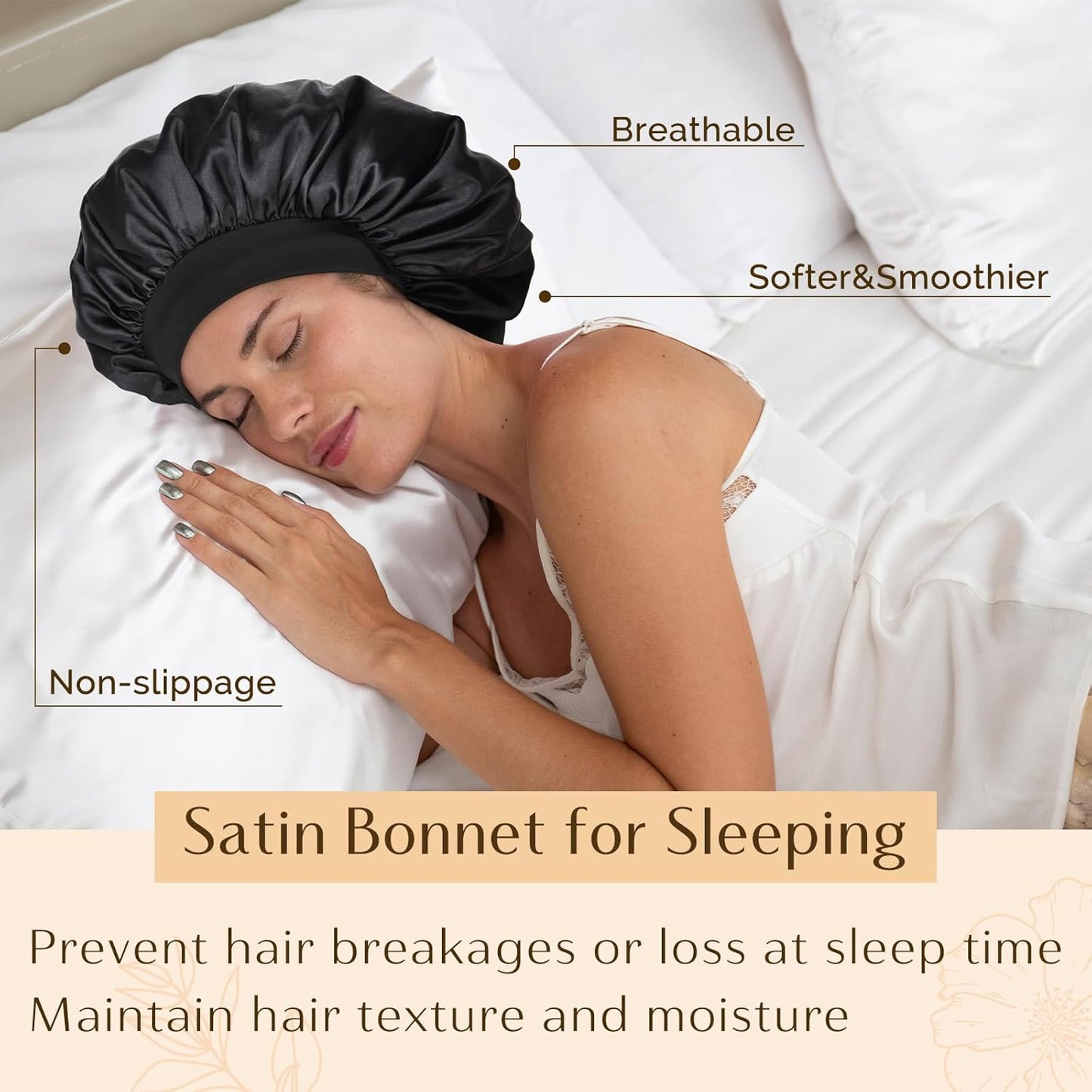 Silk Bonnet for Men & Women - Double Layer Satin Sleep Cap for Natural Curly Hair | Unisex Design