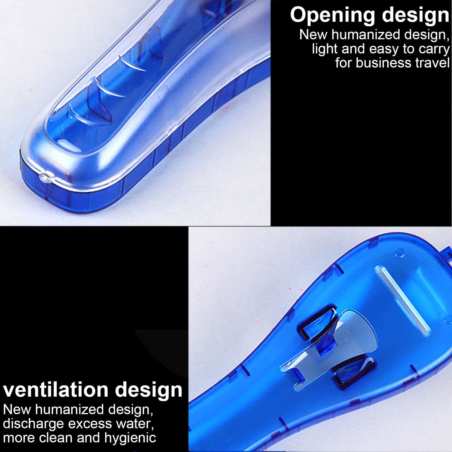 LinMei 2PCS Razor Case Compatible with Gillette Fusion Proglide Fusion Manual Razor Travel Protector Case (Blue+Grey)
