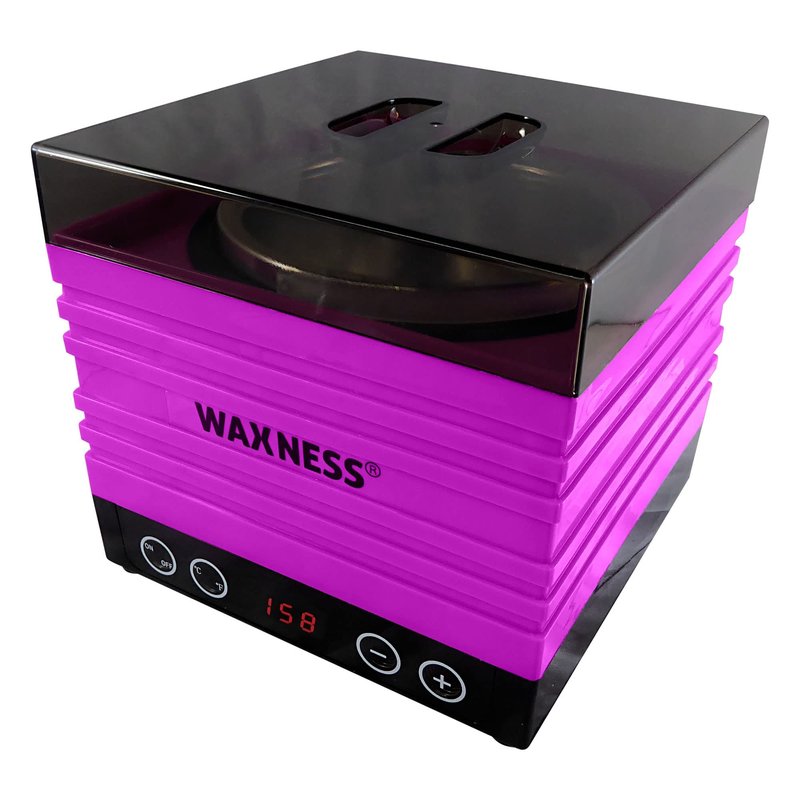Waxness W-CUBE Digital Professional Wax Heater – Pink, 1 lb Capacity, Digital Temperature Control with Memory, 100W, for Professional Use