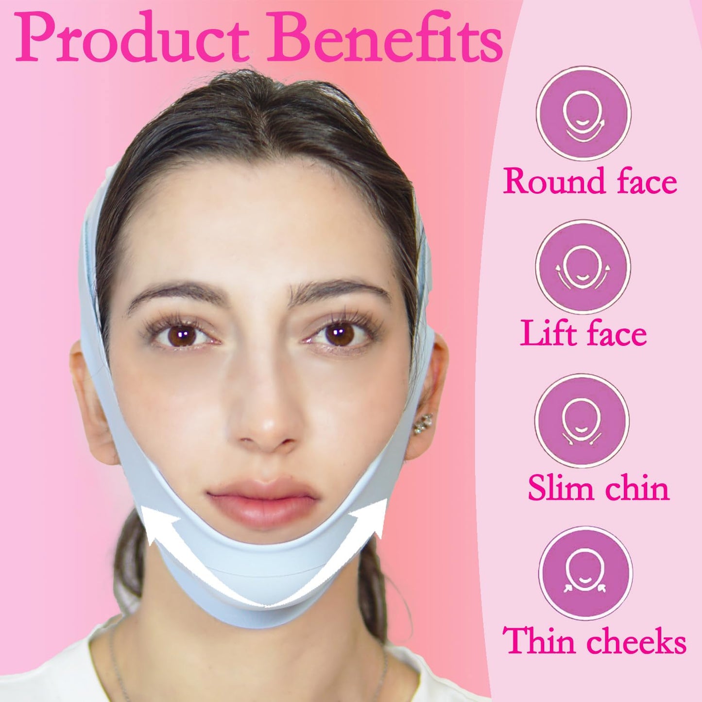 V Line Lifting Mask Chin Strap for Sleeping, Chin Strap, V Line Mask, Face Lifting Strap, Jawline Shaper, Jaw Strap, Double Chin Reducer,Face Lift Tape & Snoring Solution (Blue)