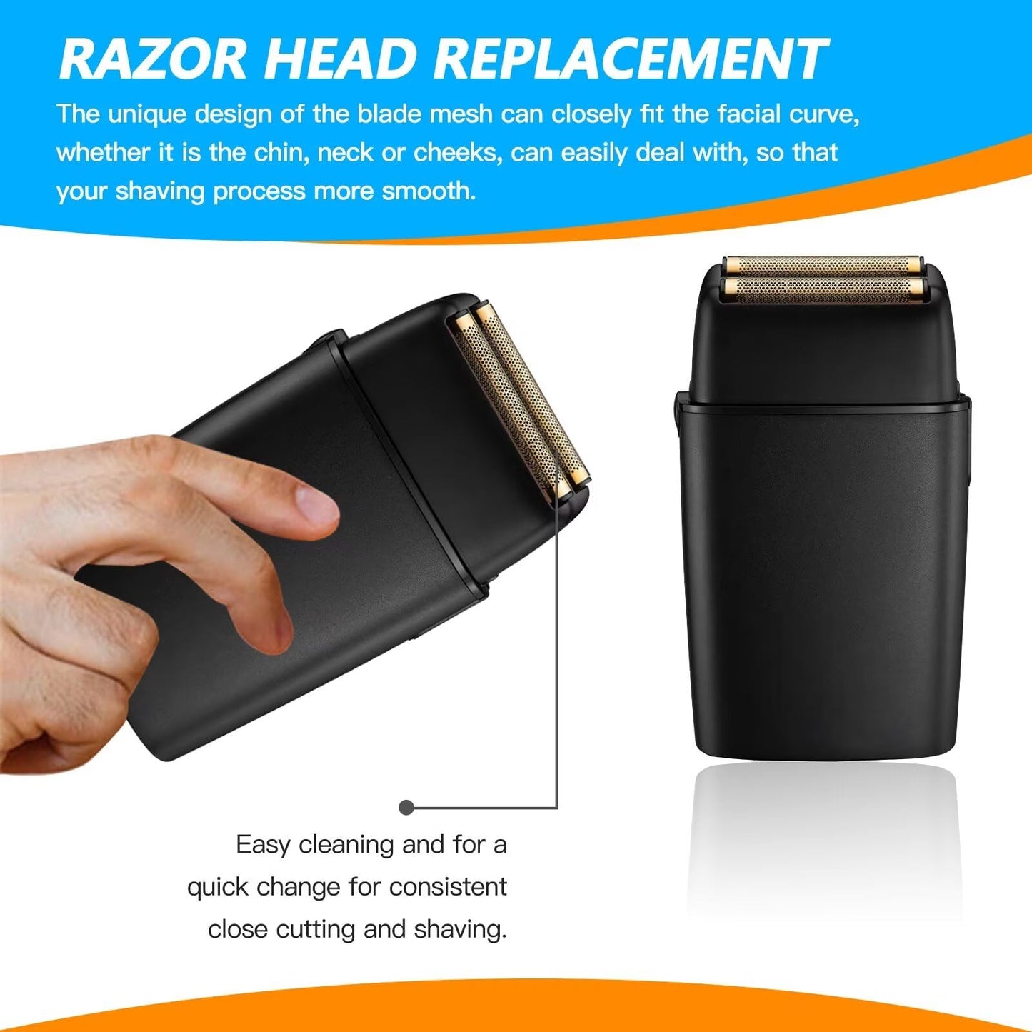 Xspeedonline Replacement Double Foil Head for FX Shavers - Matte Black
