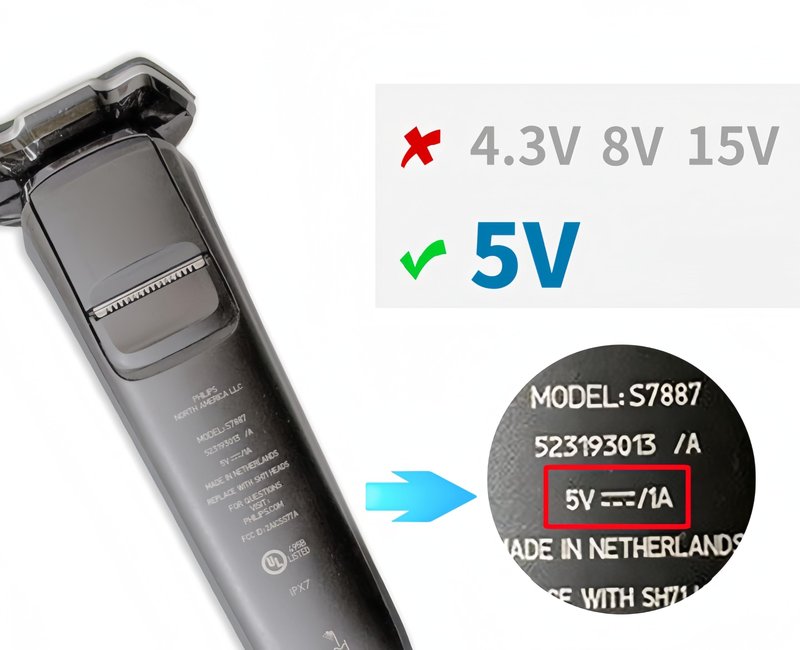 Qjin USB Charging Cable for Philips Norelco Shaver S3243, S3341, S5880, S7885, S7886, S7887, HS7980, HS9980, X3001, X9002, XP9402 - Power Cord 5V - 2 Pcs