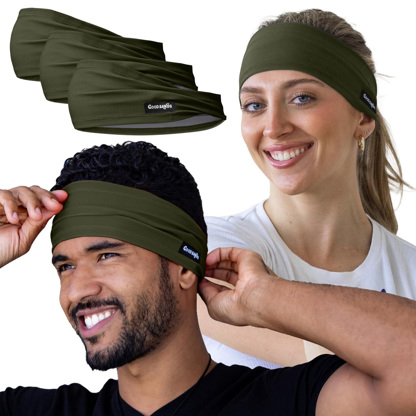 Sweatband for Men and Women - Unisex Non Slip Headband that Wicks Moisture and Eliminates Excess Sweat - Durable & Long-Lasting - Running, Sports, Gym