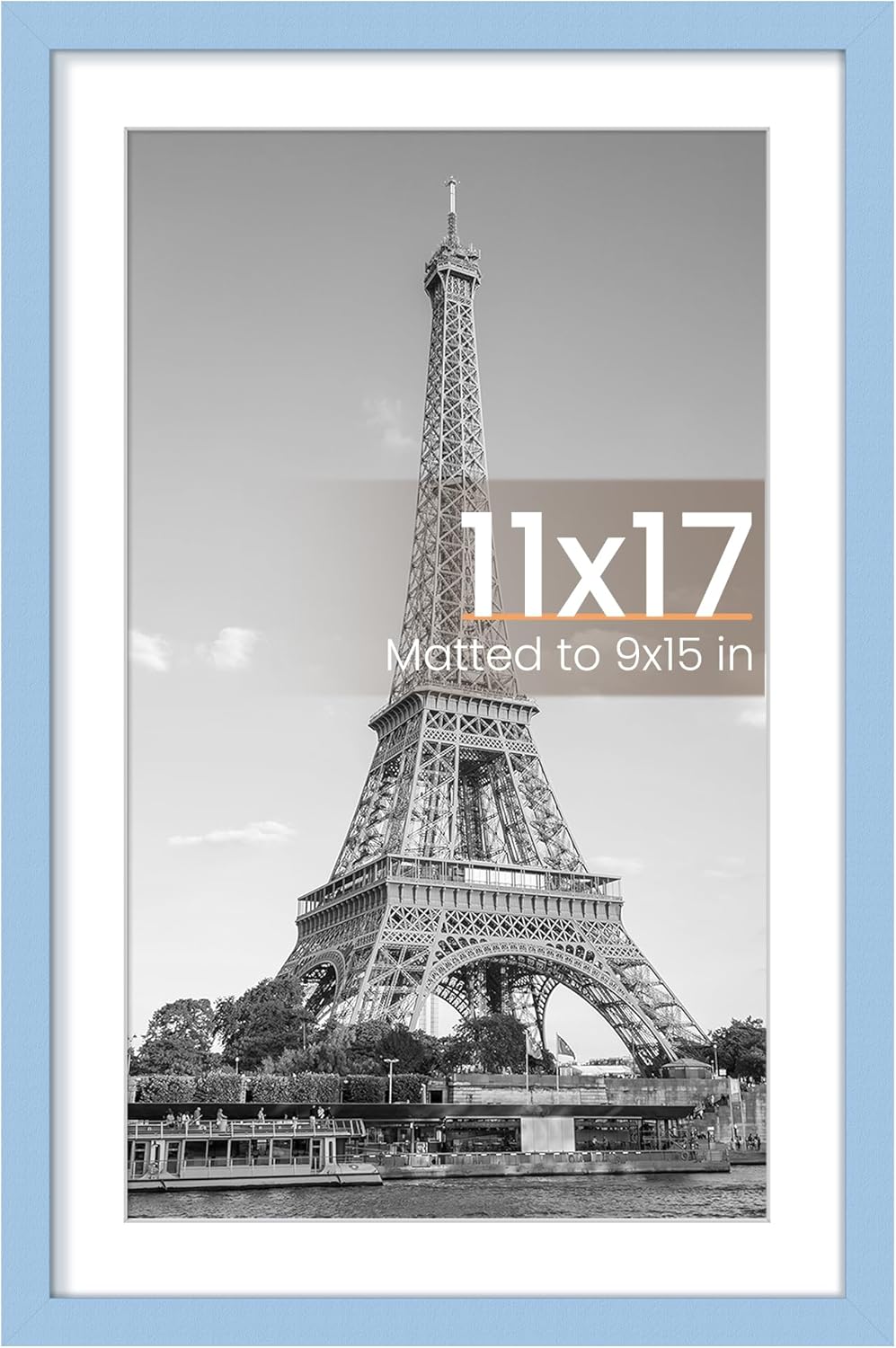 Upsimples 11x14 Picture Frame - Display 8x10 Photos with Mat or 11x14 Without Mat | Black Wall Hanging Frame