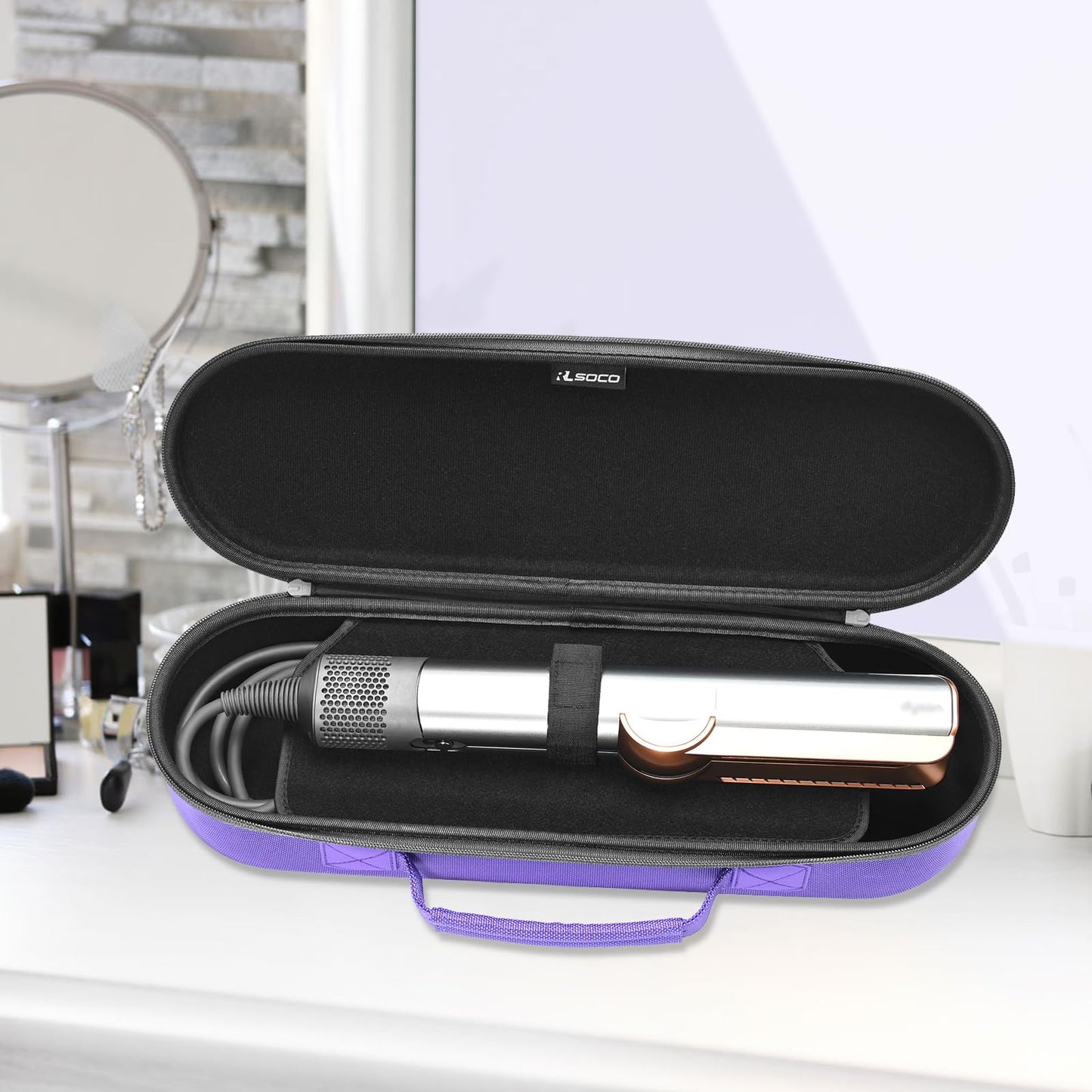 RLSOCO Travel Case for Dyson Airstrait Straightener/Corrale Hair Straightener - Purple (Case Only)