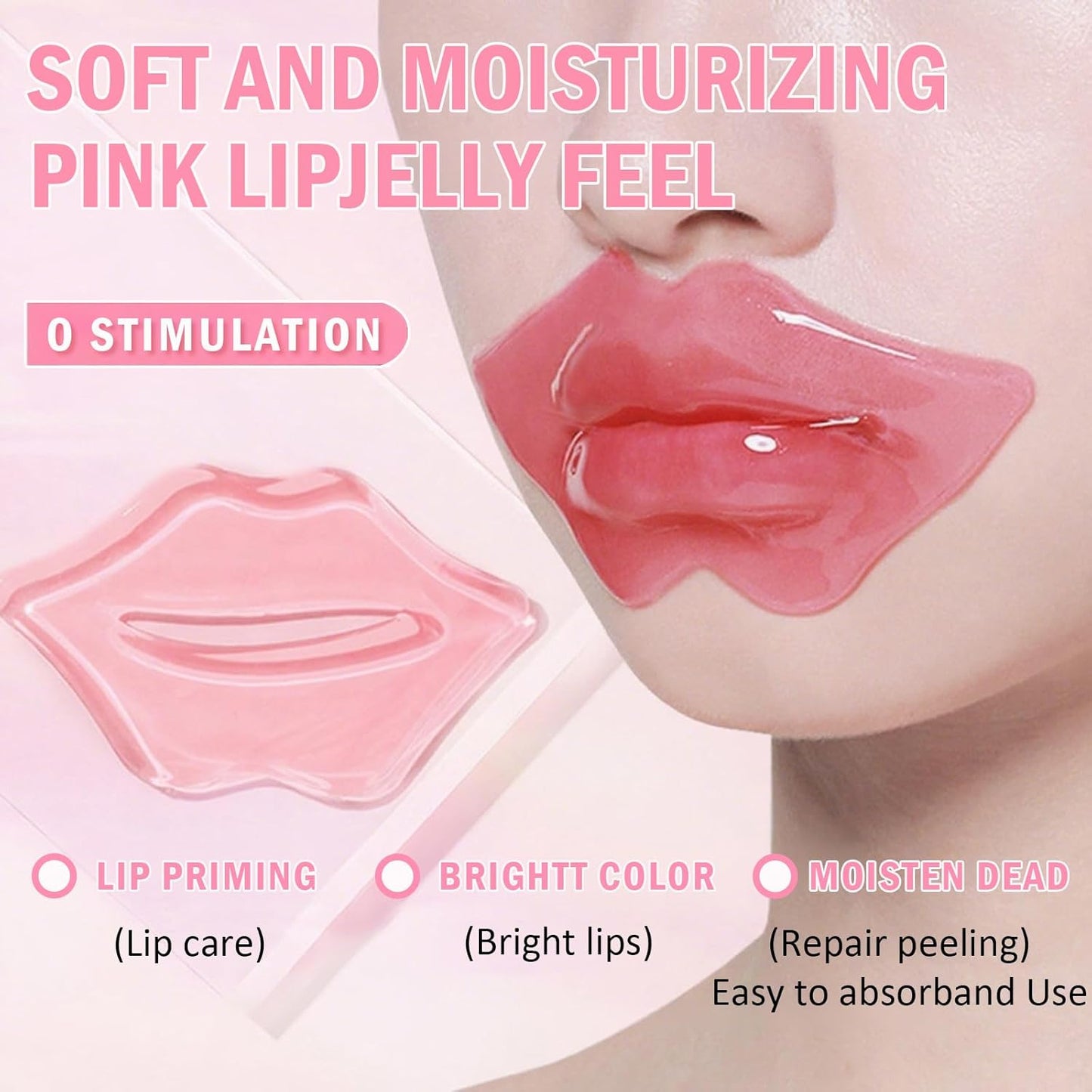 Collagen Lip Mask - 30 Pcs Moisturizing Pink Pads for Anti-Aging | Perfect Gift for Birthdays & Special Occasions