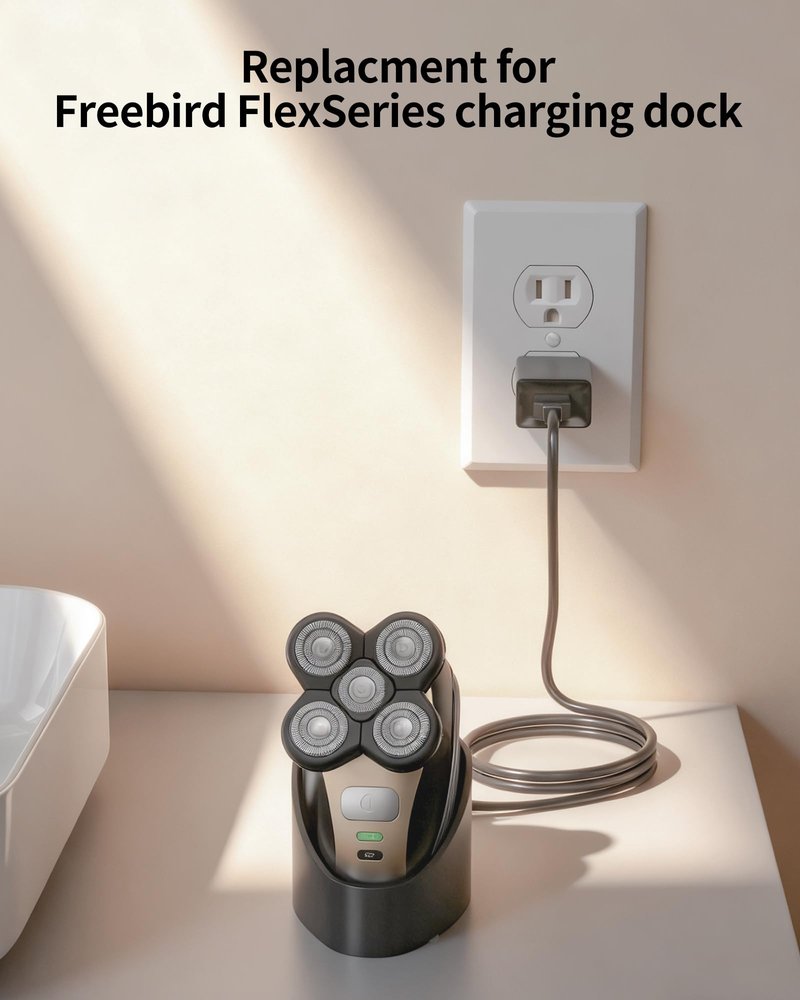 Replacment for Freebird FlexSeries Shaver Charging Dock Compatible with Freebird Flex Series Electric Head Hair Shaver, Replacement for Freebird Charging Dock Base Power Cord