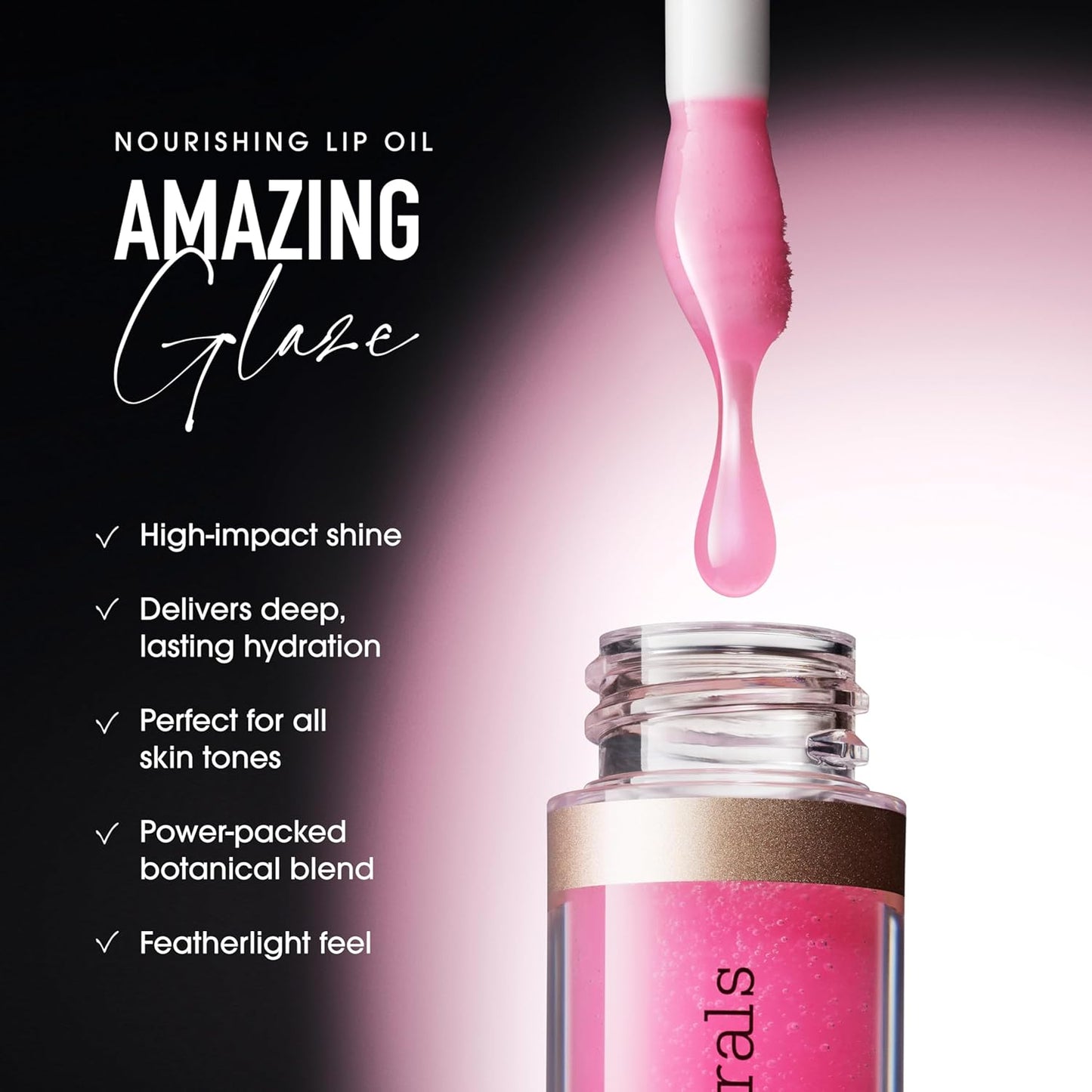 bareMinerals Nourishing Lip Oil - Ultra-Hydrating, Non-Sticky Formula with 9 Botanical Oils | High-Shine, Clean & Vegan
