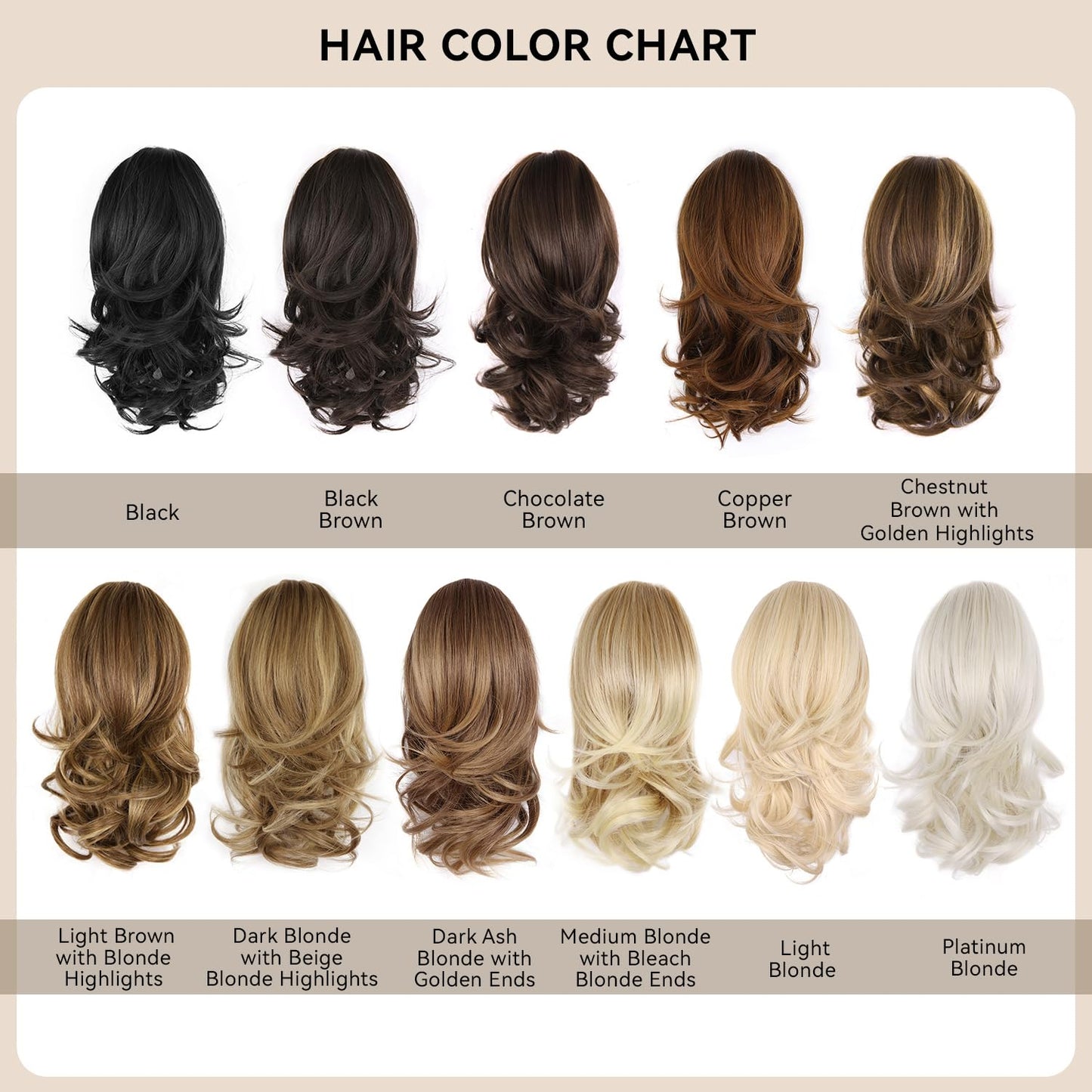 ZQIAN BEAUTY Clip in Ponytail for Women - 14 Inch Curly Ponytail Extension, Wavy Pony Tails Hair Extensions, Synthetic Hair Extensions Ponytail, Natural Hair Pieces for Women (Color: Brown)
