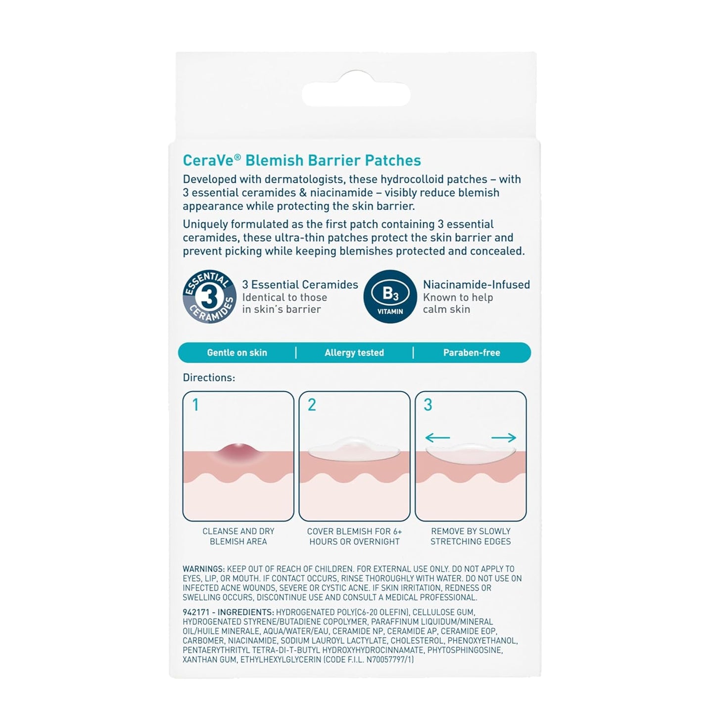 CeraVe Hydrocolloid Blemish Patches - Oil Absorbing Spot Control with Ceramides & Niacinamide | 44 Count, Ultra-Thin, Sensitive Skin Friendly
