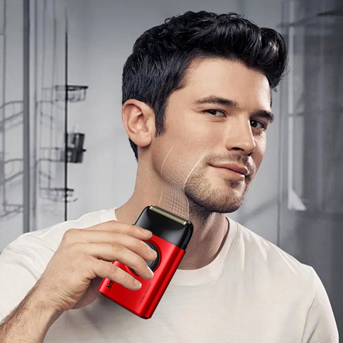 VGR 377 Foil Shaver for Men, Electric Razor for Shaving Face with Double Foil, 21-Speed 9000 RPM Motor Bald Shavers LED Display Titanium Foils, Barber Supplies (Black), Men's Gifts