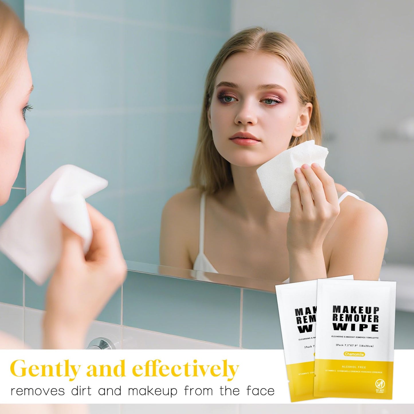 Pack of 100 Travel Makeup Remover Wipes Bulk Individually Wrapped