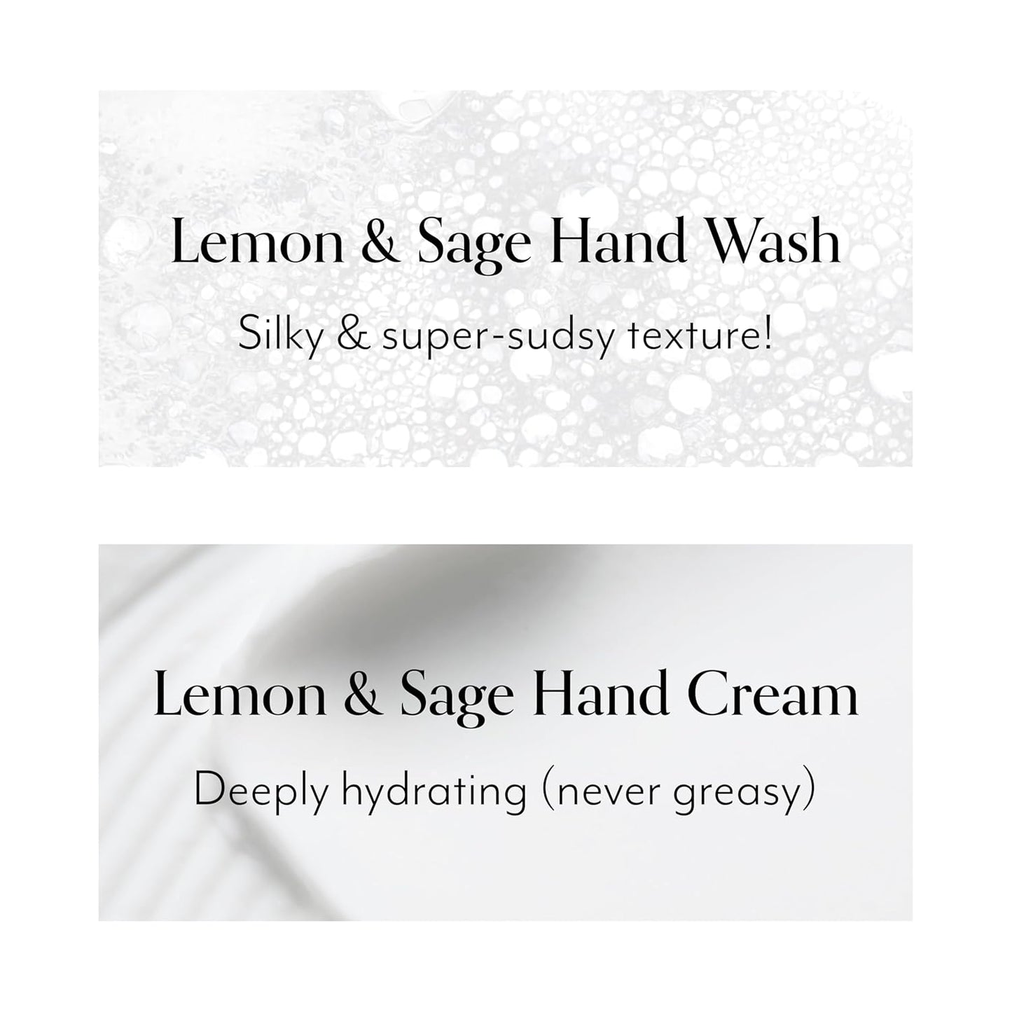 Lemon & Sage Happy Hands Duo - Hydrating Hand Wash & Nourishing Cream Set | Decorative Tray Included