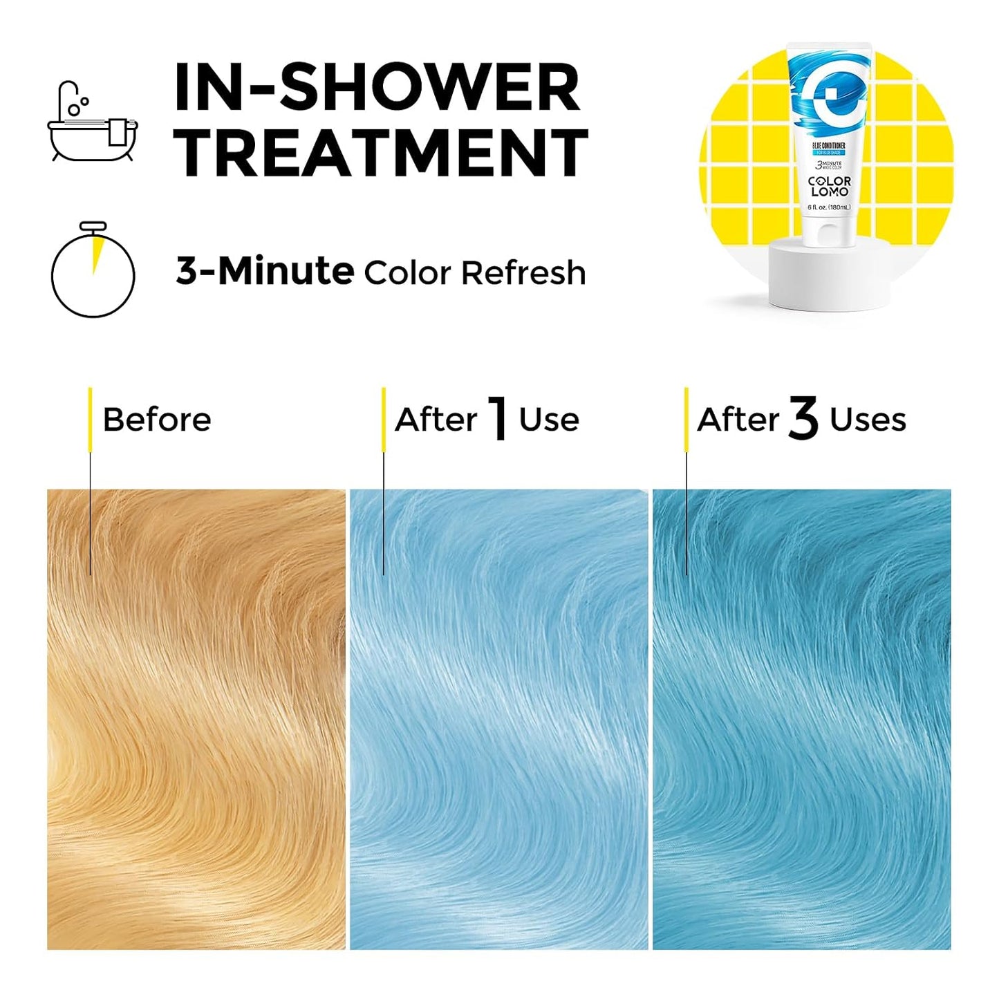 Color Depositing Conditioner for Bleached Hair - Hydrating Shea Butter & Almond Oil, 6oz | Blue