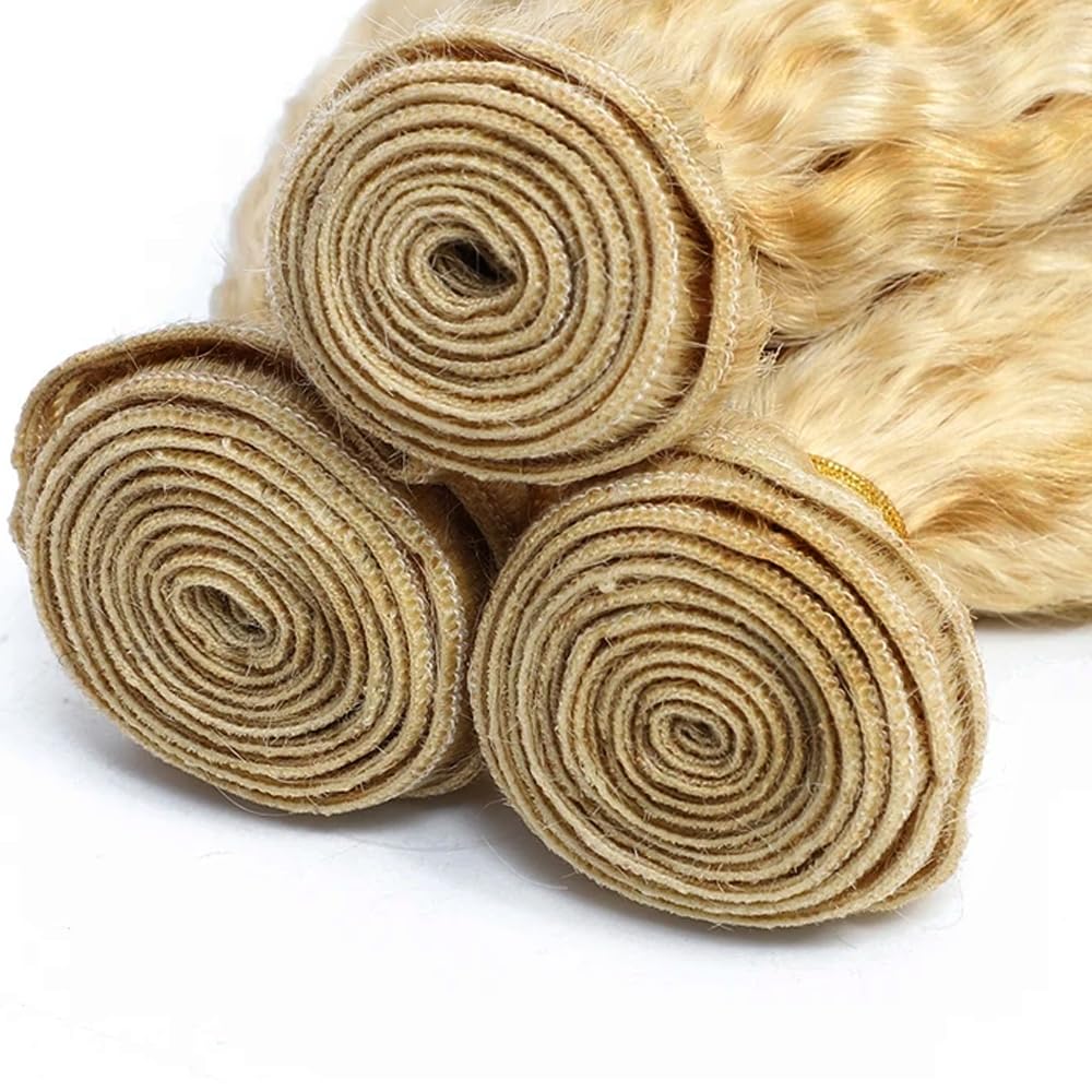22 24 26 Inch P27/613 Highlight Blonde Bundles Human Hair Yaki Straight Bundles Honey Blonde Kinky Straight Bundle Unprocessed Brazilian Virgin Weave Hair 3 Bundle 50 Gram Per Bundle