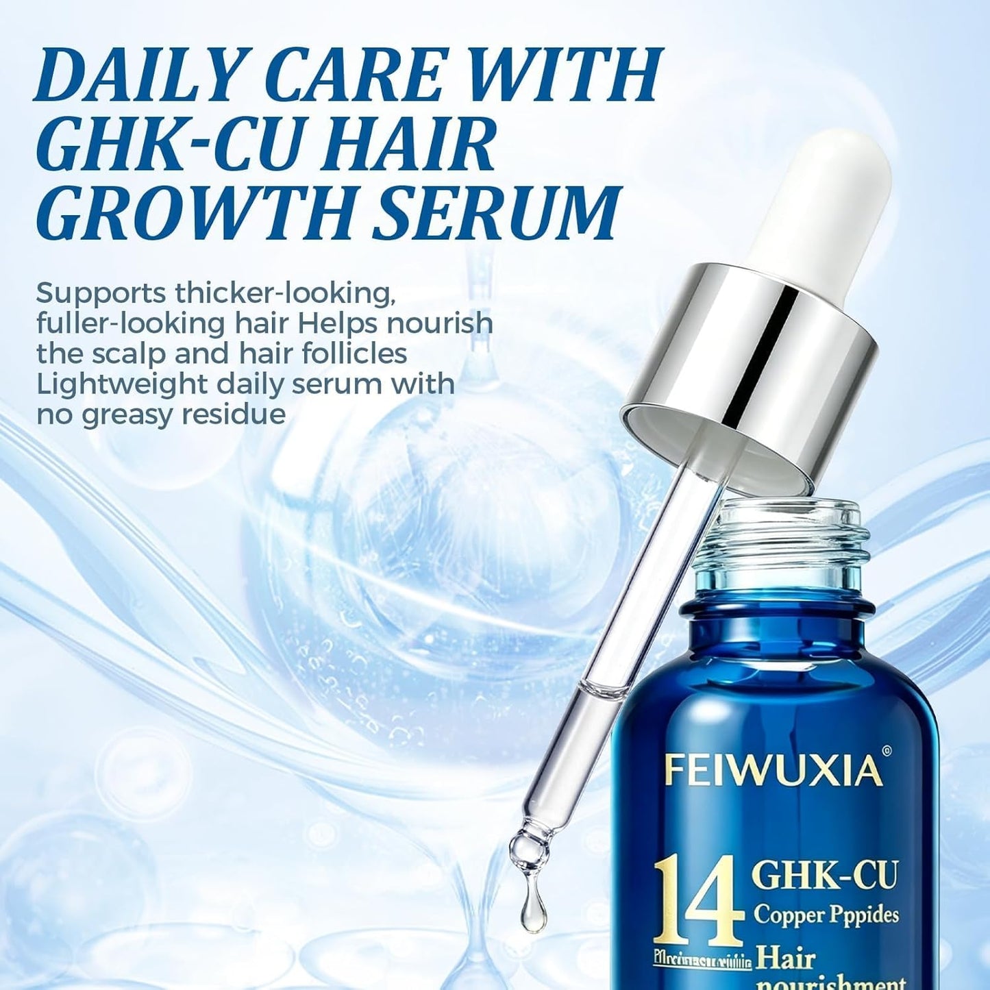 GHK-Cu Peptide Hair Serum - Copper Peptides for Thinning Hair Growth | Lightweight Non-Greasy Formula for Men & Women
