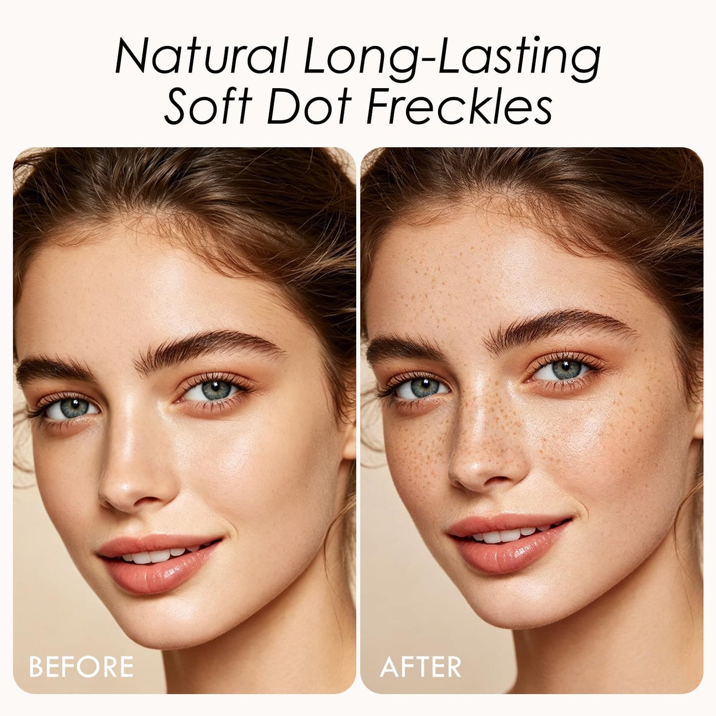 KYDA 2 Colors Freckle Pen,Natural Lifelike Freckle Makeup, Waterproof Longlasting Soft Dot Sopt Pen, Sunkissed Makeup-Dark Brown&Light Brown