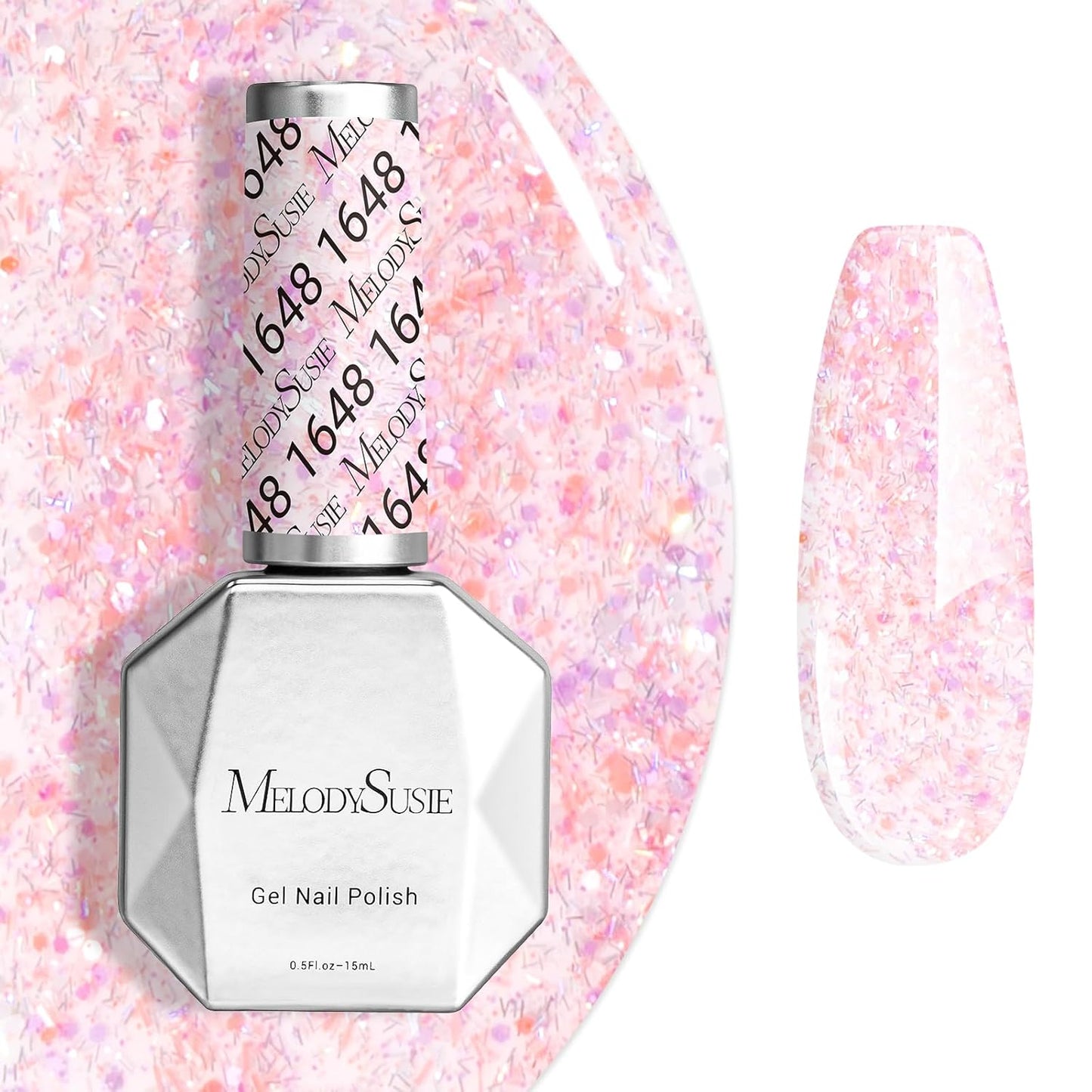 MelodySusie Neon Pink Gel Nail Polish - Bright Hot Pink Soak Off UV LED | 0.5 fl oz for DIY Nail Art & Manicure
