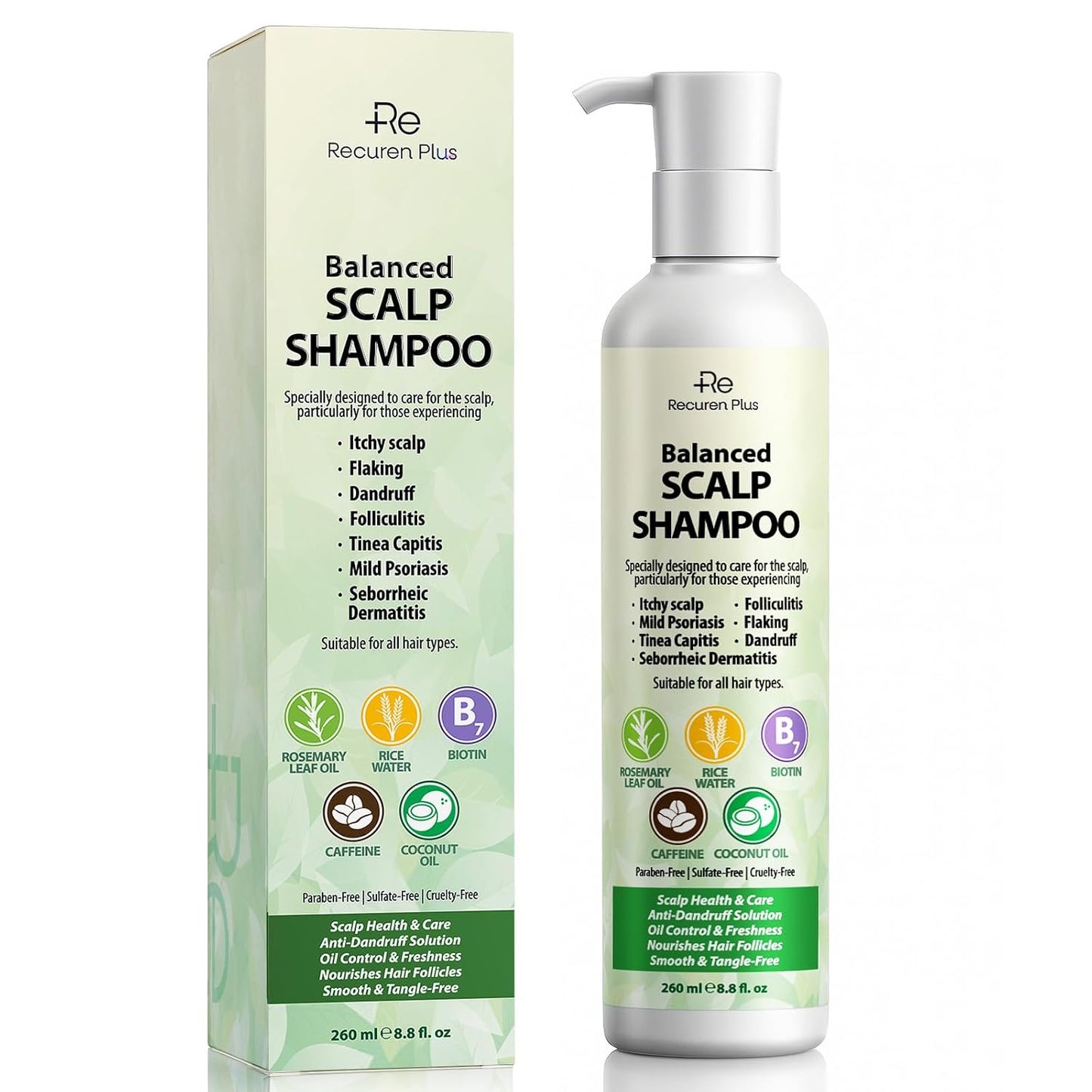 Antifungal Shampoo for Folliculitis & Seborrheic Dermatitis - Scalp Psoriasis, Dandruff Relief with Salicylic Acid & Coconut Oil | 8.8 fl. oz