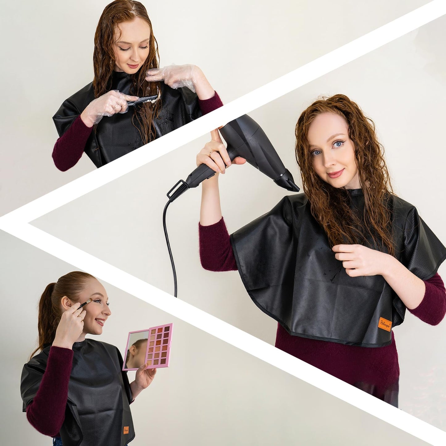 Pelocapa Makeup Cape Hair Dye Cape for Women Short Salon Cape for Stylists Waterproof Haircutting Cape Professional Shampoo Cape, 31.5”L*29”W