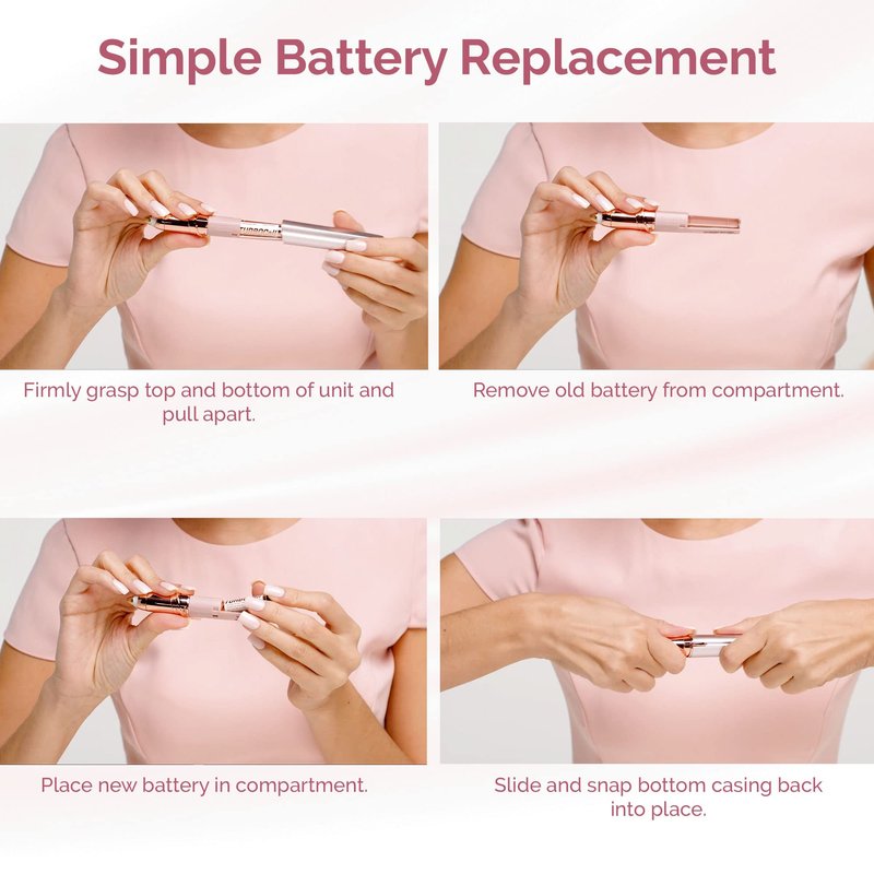 Finishing Touch Flawless Brows Eyebrow Hair Remover Electric Razor for Women with LED Light for Instant and Painless Hair Removal