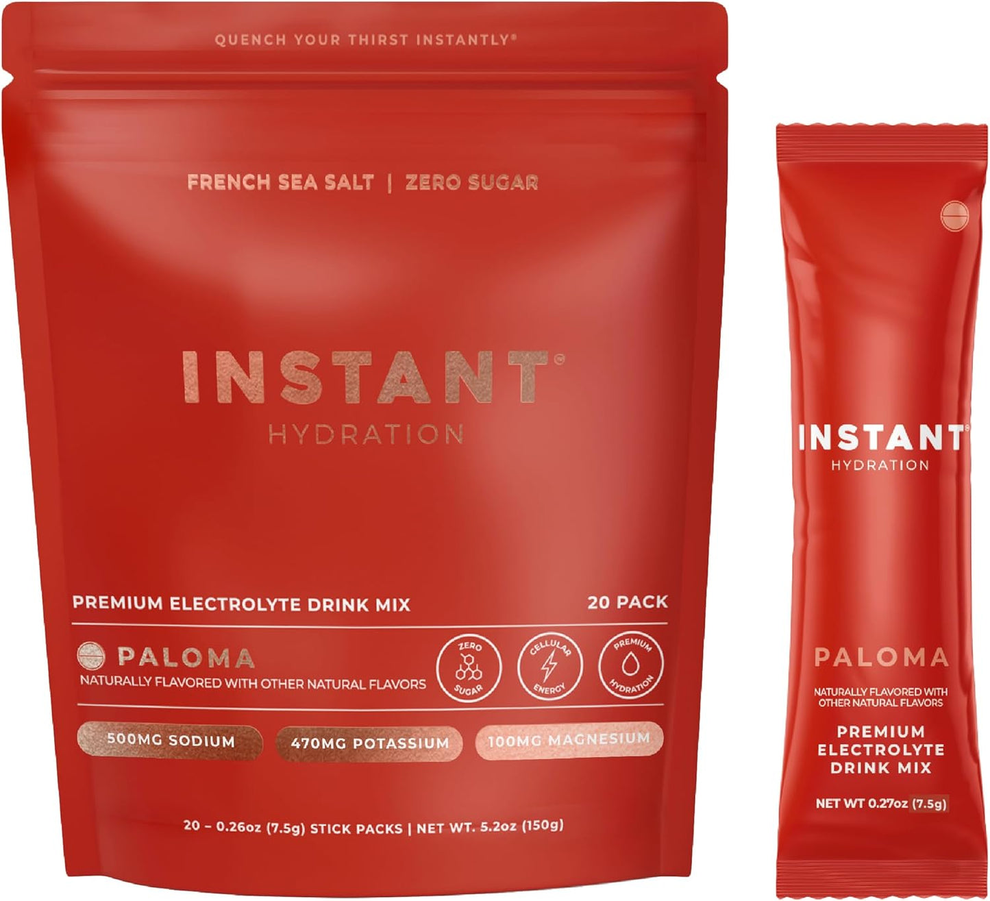Electrolyte Drink Mix - Instant Hydration Sugar Free Cherry Limeade Powder Packets | 20 Travel Sticks for Recovery & Muscle Support